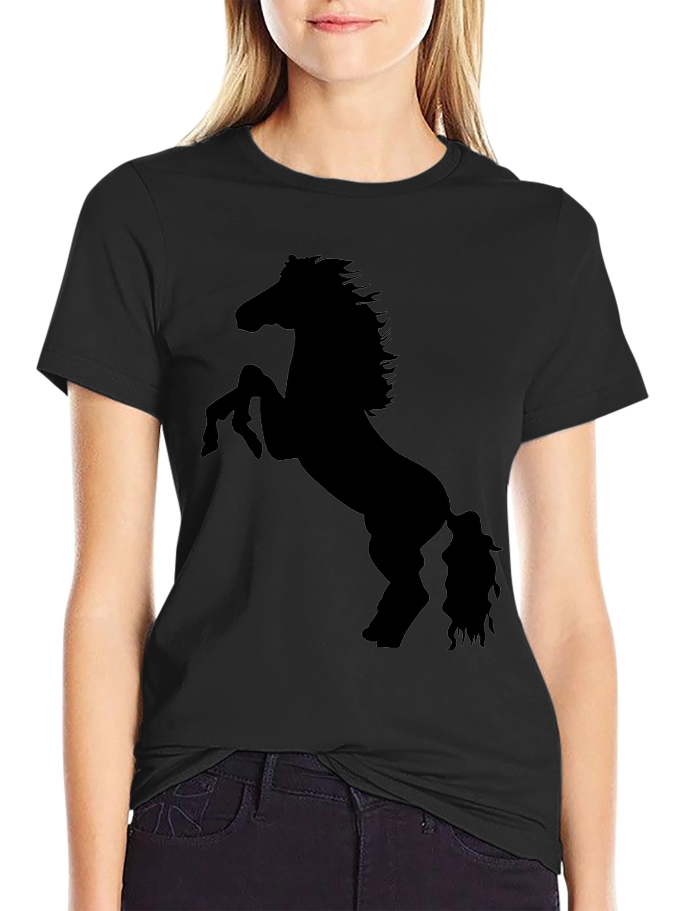 Black Horse Silhouette Graphic Tee - Unisex
