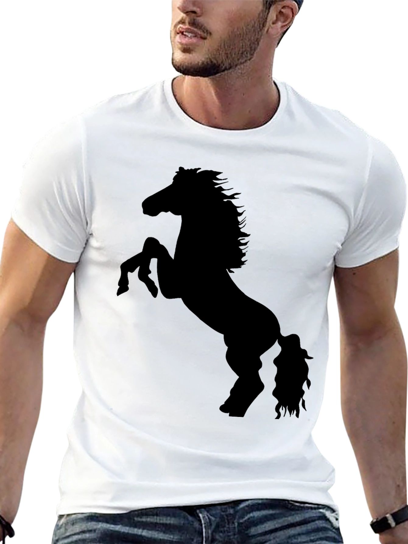 Black Horse Silhouette Graphic Tee - Unisex