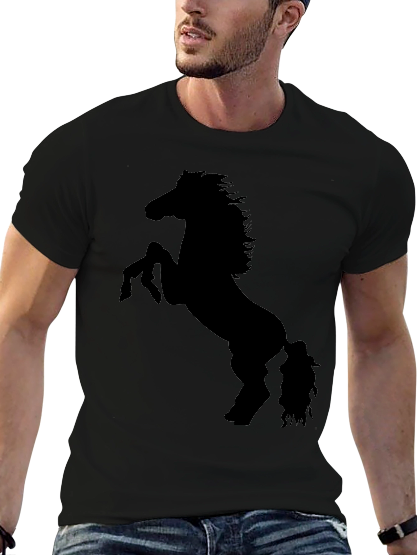Black Horse Silhouette Graphic Tee - Unisex