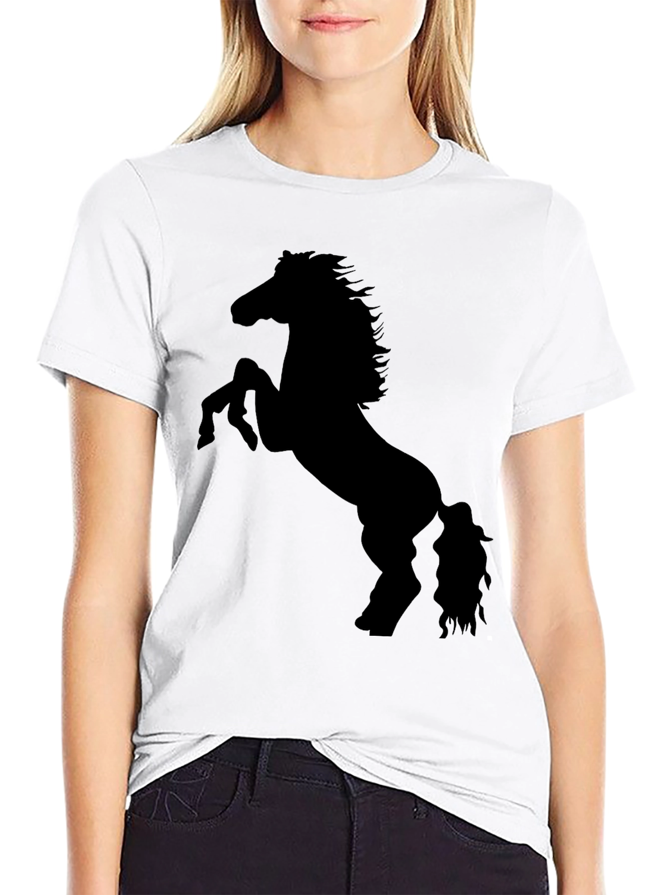 Black Horse Silhouette Graphic Tee - Unisex