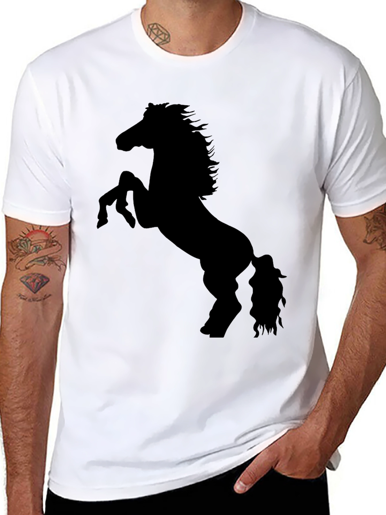 Black Horse Silhouette Graphic Tee - Unisex