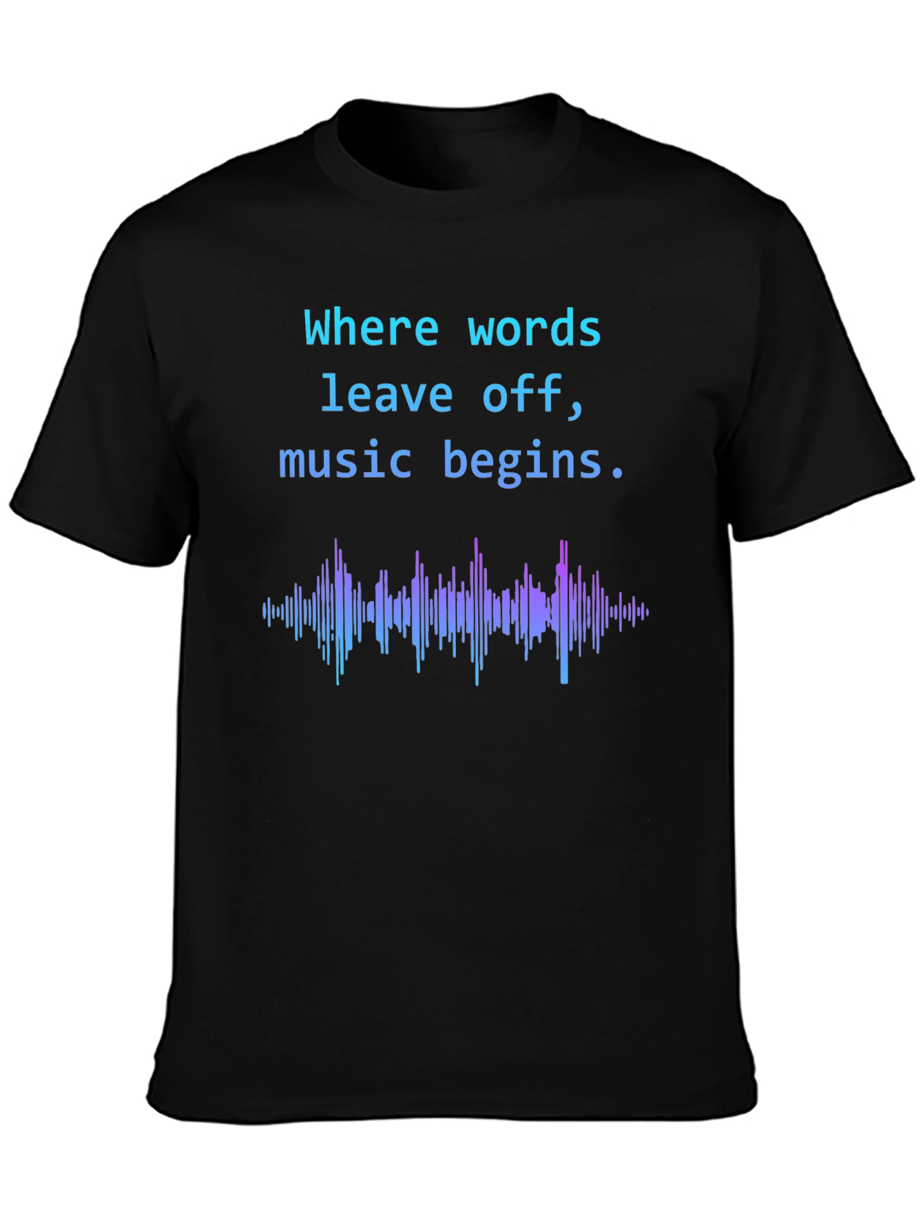 Music Begins Graphic Tee - Soft Black T-Shirt