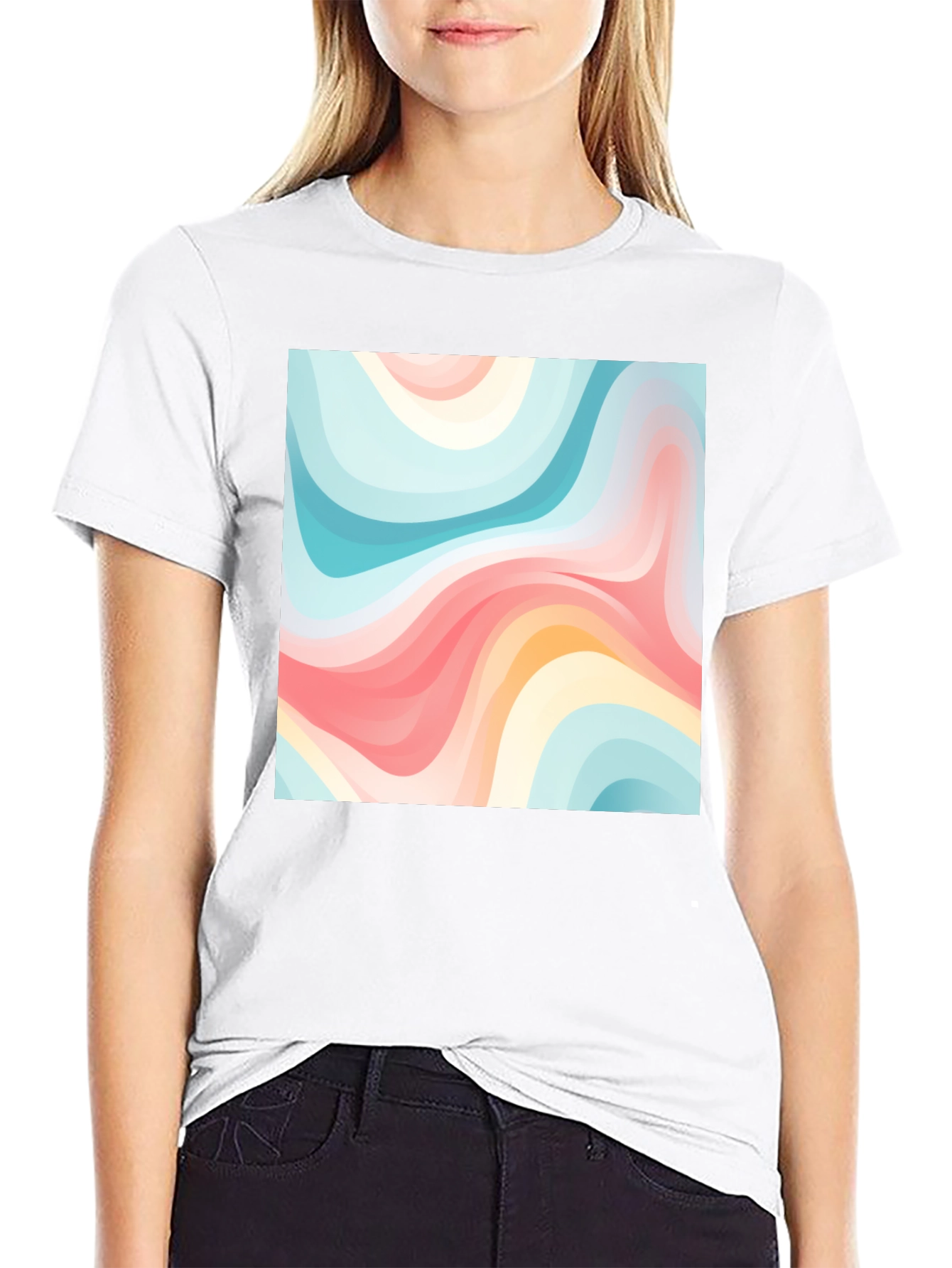 Retro Wave Tee - Abstract Graphic Print