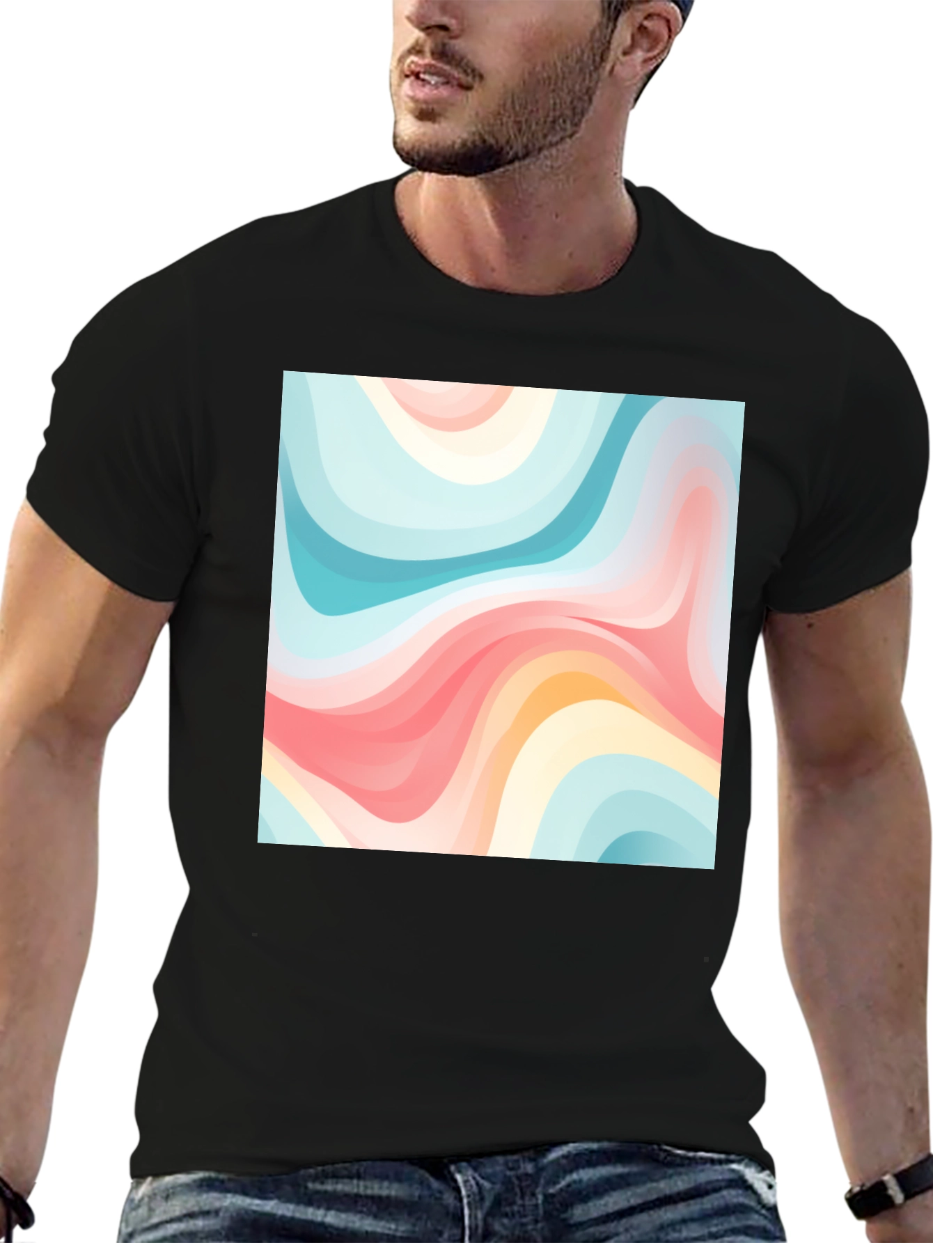 Retro Wave Tee - Abstract Graphic Print