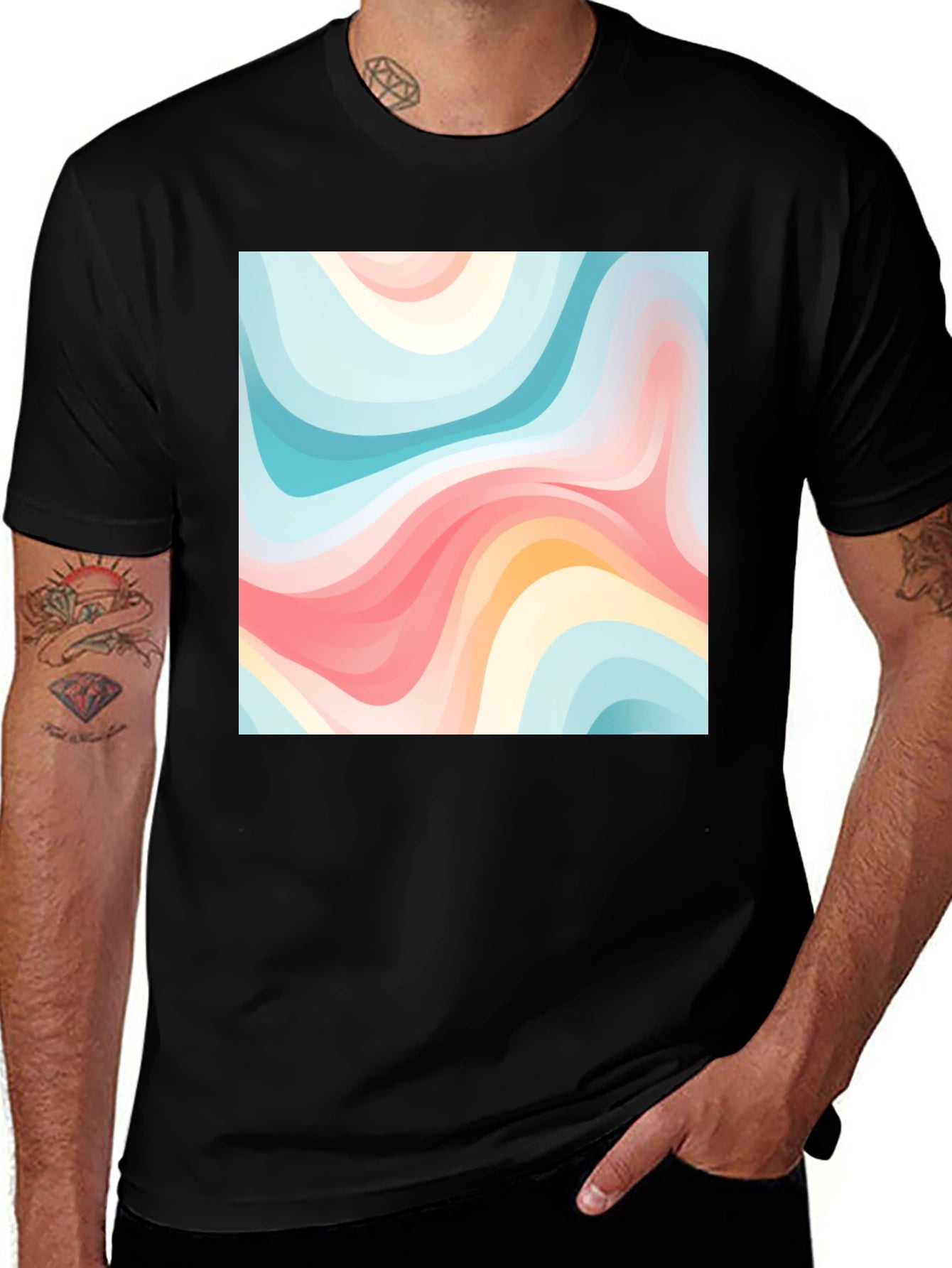 Retro Wave Tee - Abstract Graphic Print