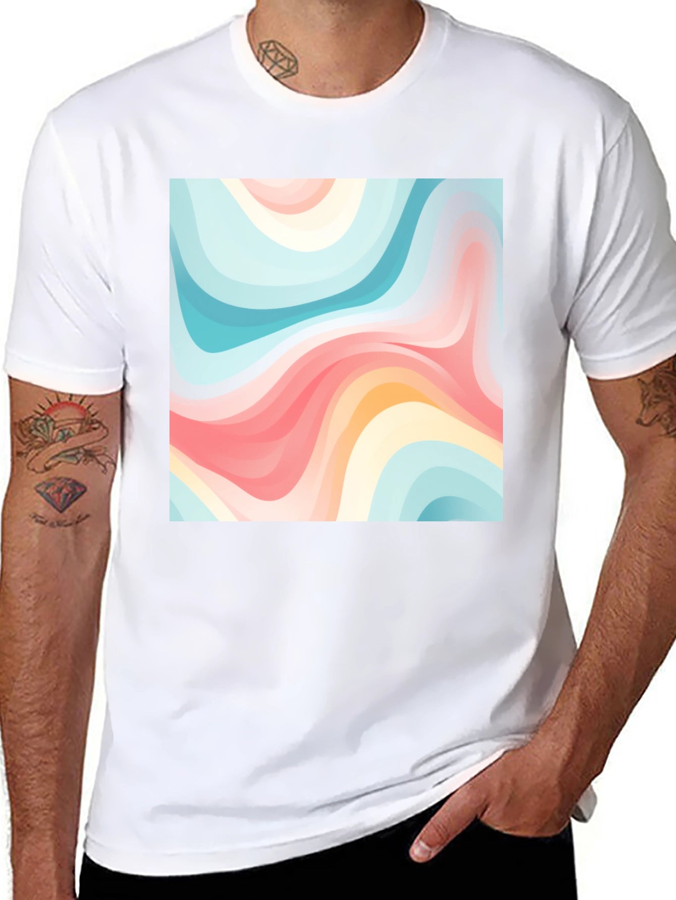 Retro Wave Tee - Abstract Graphic Print