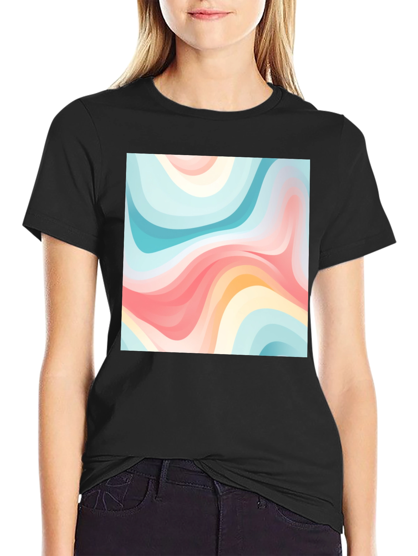 Retro Wave Tee - Abstract Graphic Print