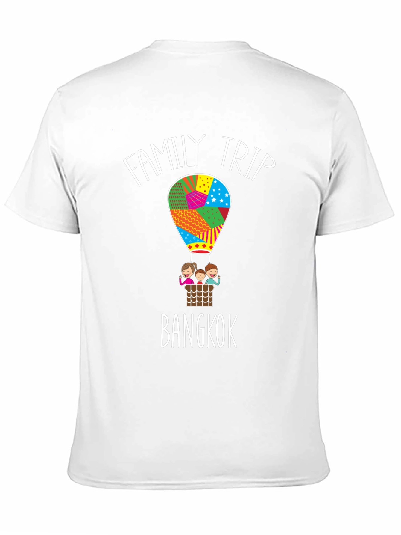 Family Trip Bangkok T-Shirt - Hot Air Balloon Design