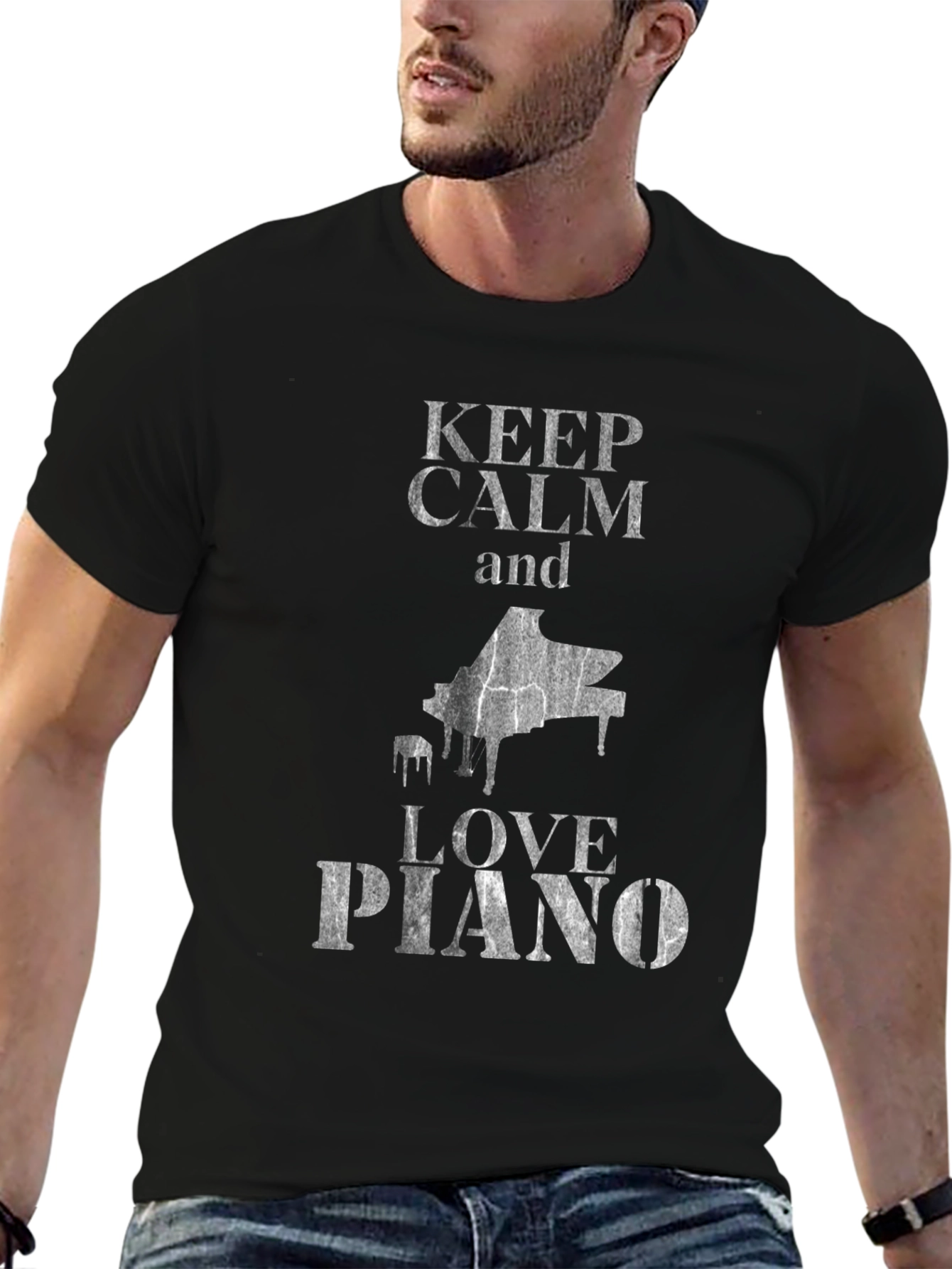 Keep Calm and Love Piano Black T-Shirt