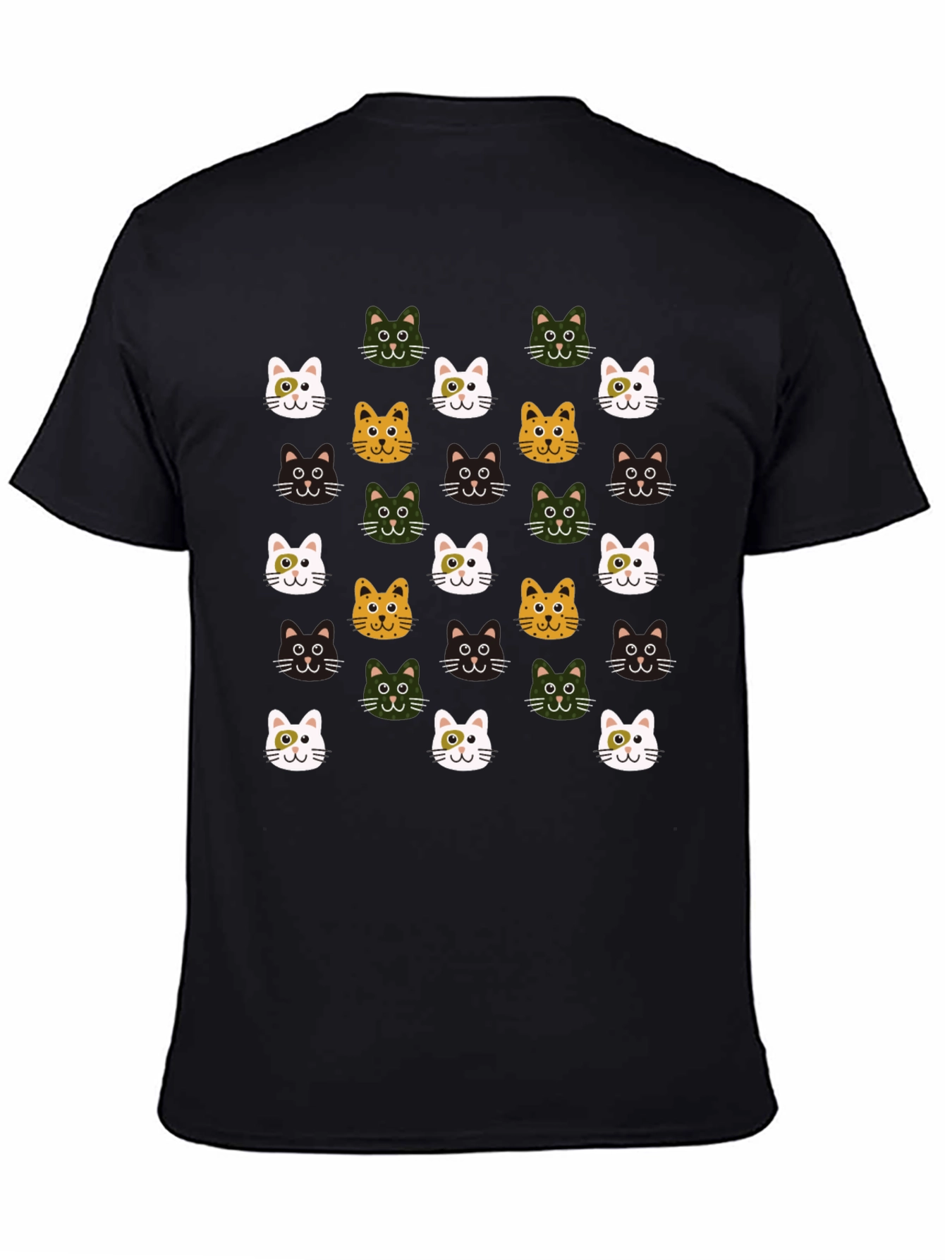 Cat Faces Pattern T-Shirt - Cute & Stylish