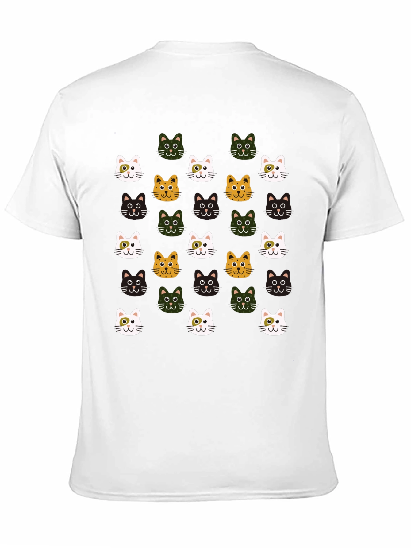 Cat Faces Pattern T-Shirt - Cute & Stylish