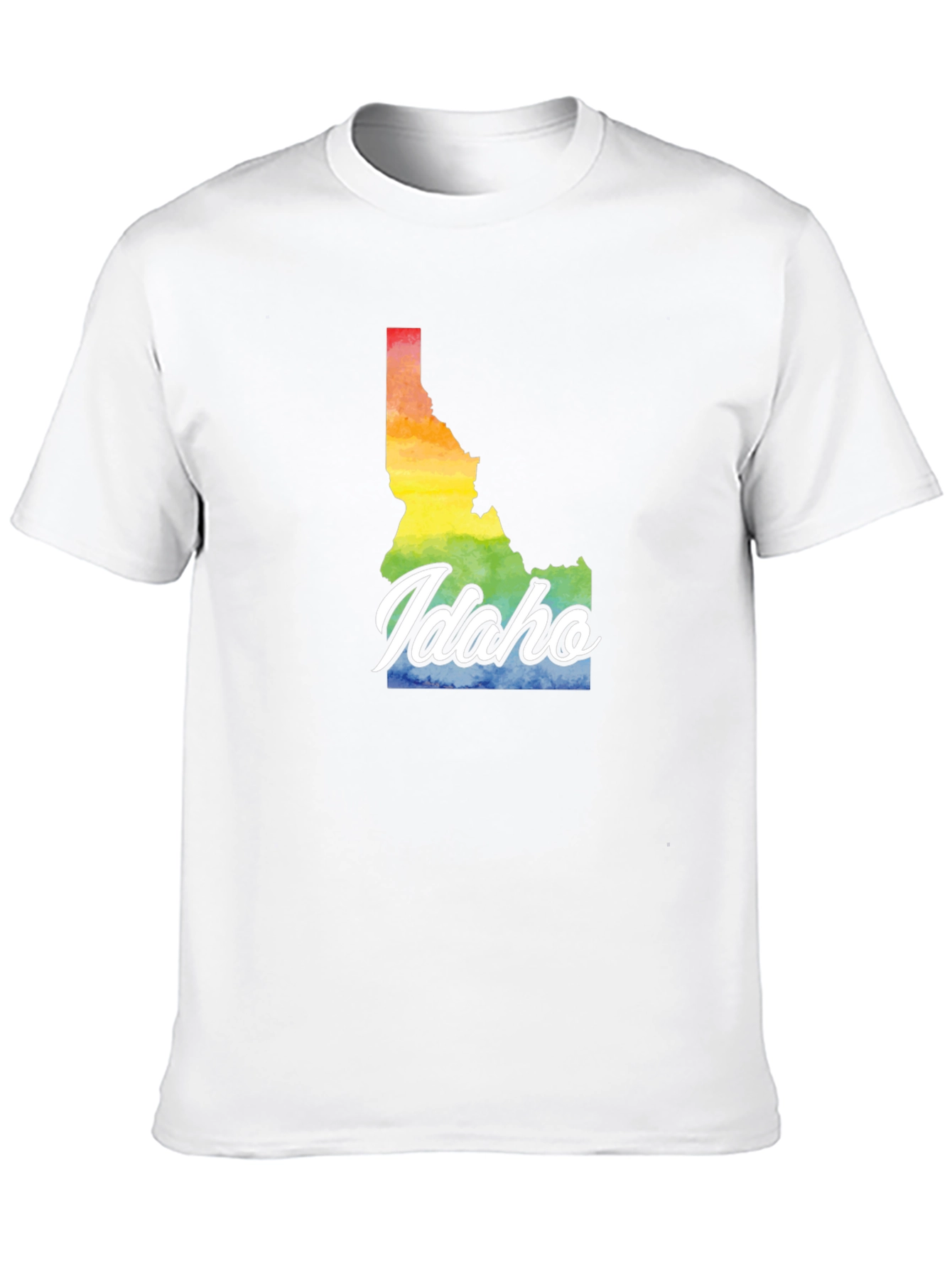 Idaho Pride T-Shirt - Rainbow State Map Tee