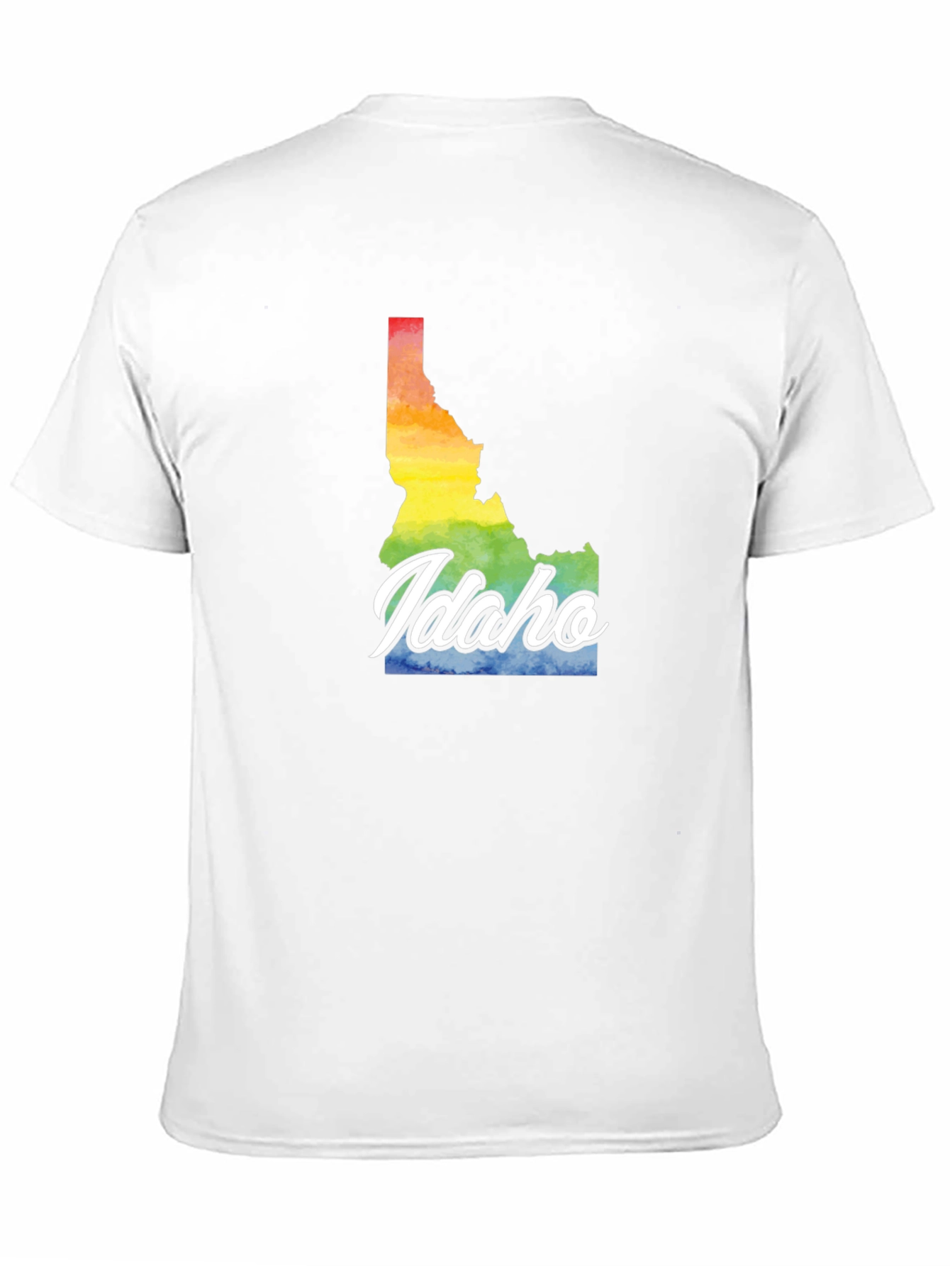 Idaho Pride T-Shirt - Rainbow State Map Tee