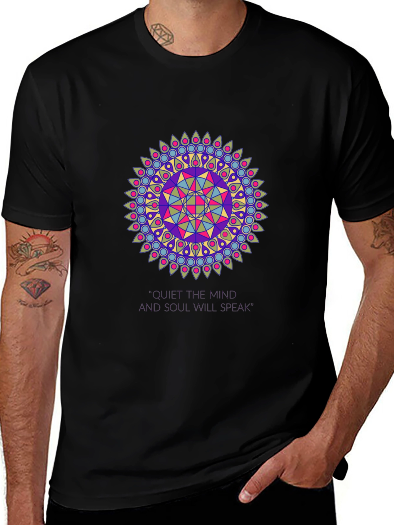 Mandala Design Black T-Shirt