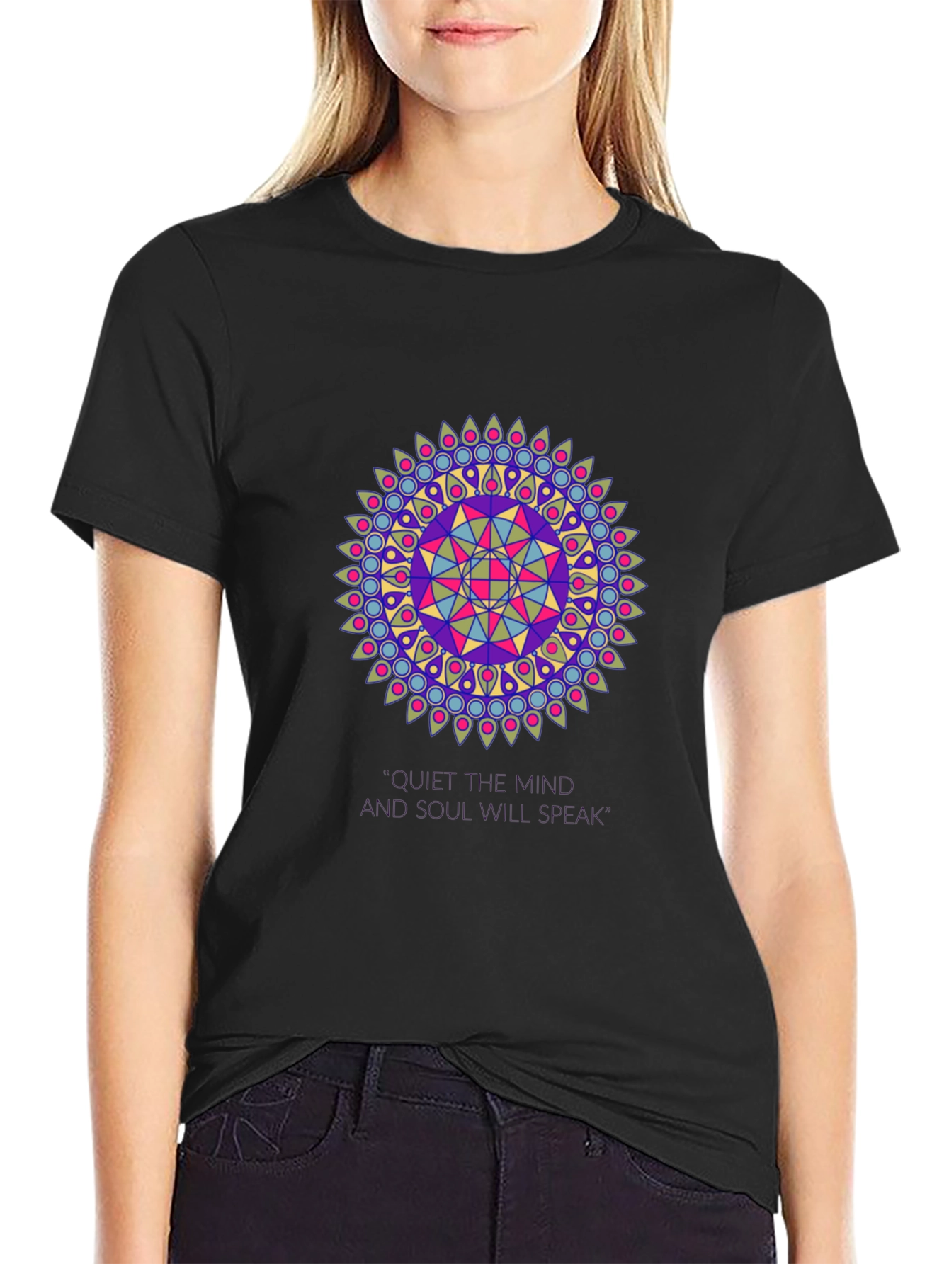 Mandala Design Black T-Shirt