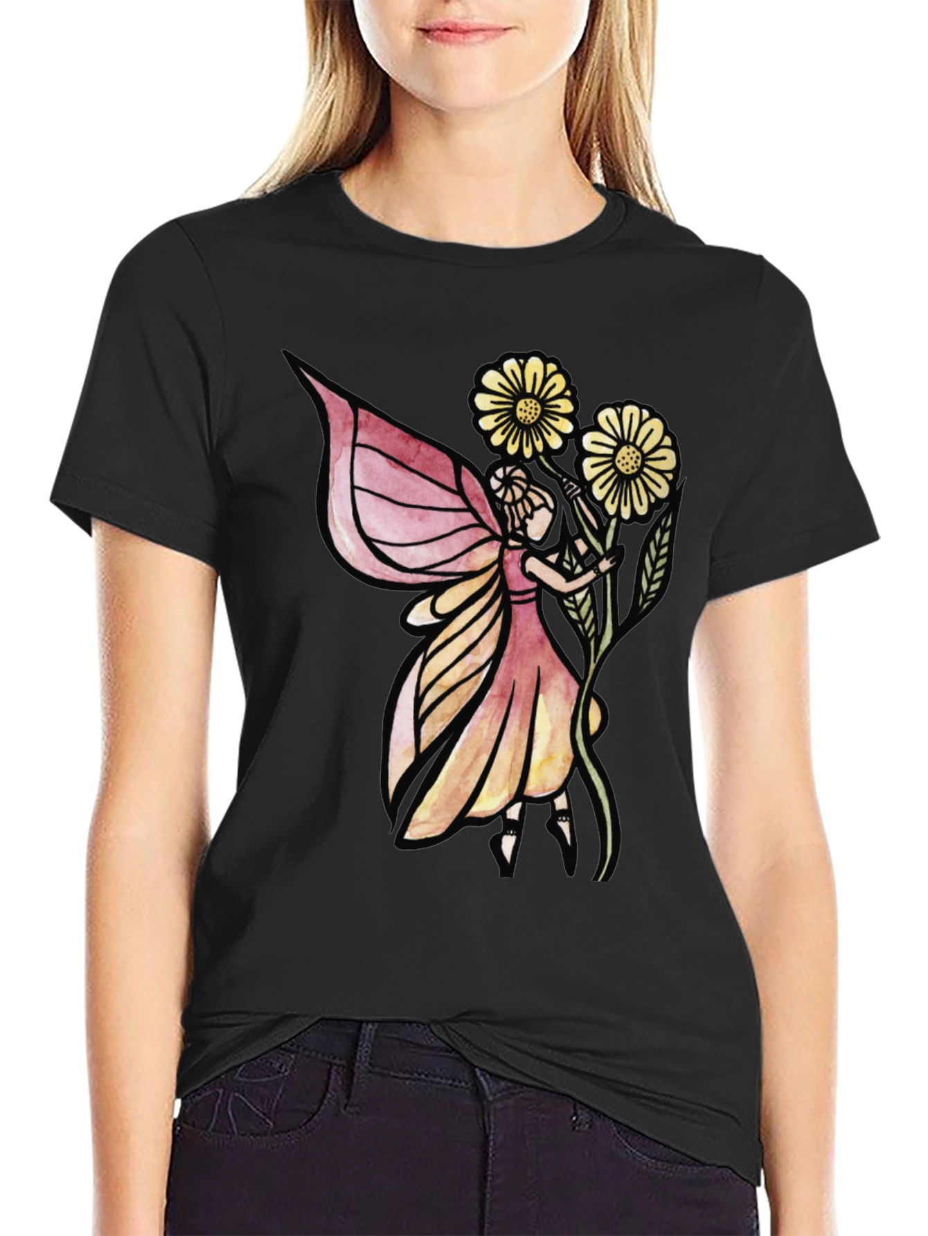 Fairy Graphic Black T-Shirt