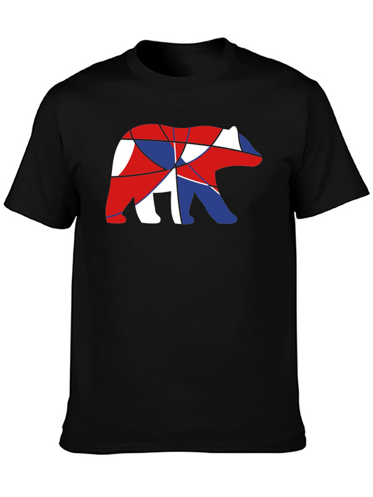 Abstract Bear Graphic T-Shirt - Black