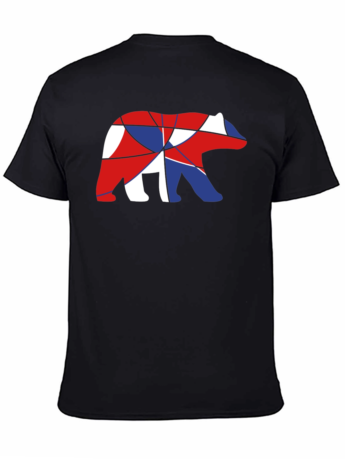 Abstract Bear Graphic T-Shirt - Black