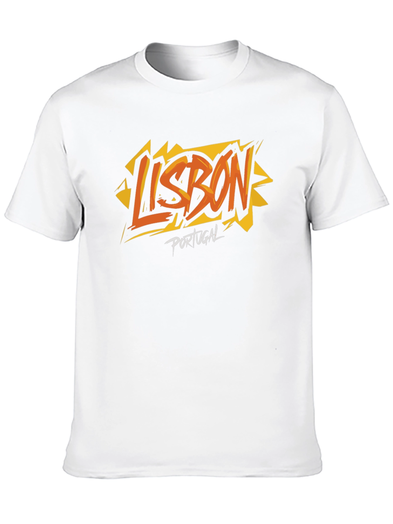 Lisbon Portugal Graphic Print Black T-Shirt