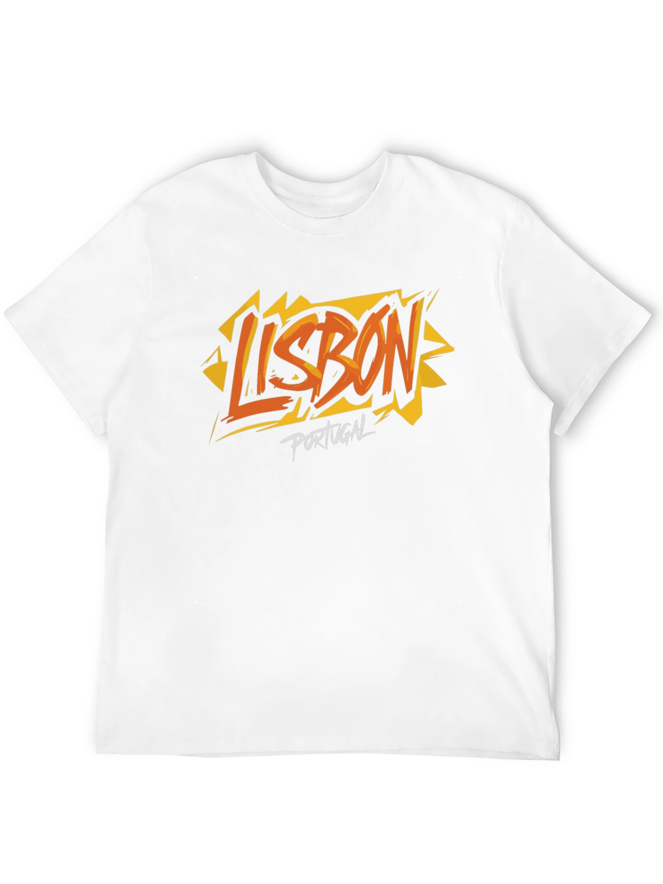 Lisbon Portugal Graphic Print Black T-Shirt