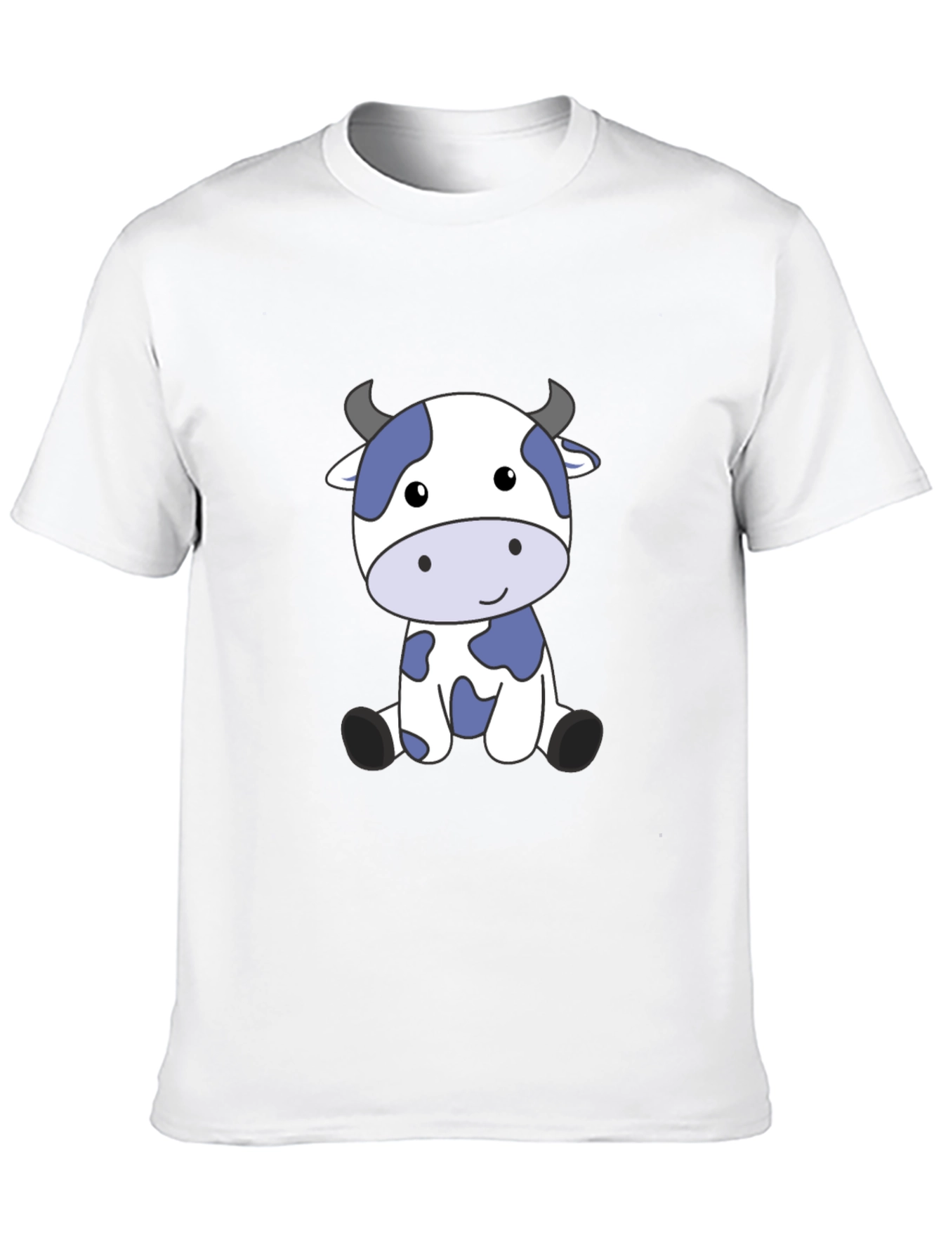 Cute Cow Graphic Tee - Soft Black T-Shirt