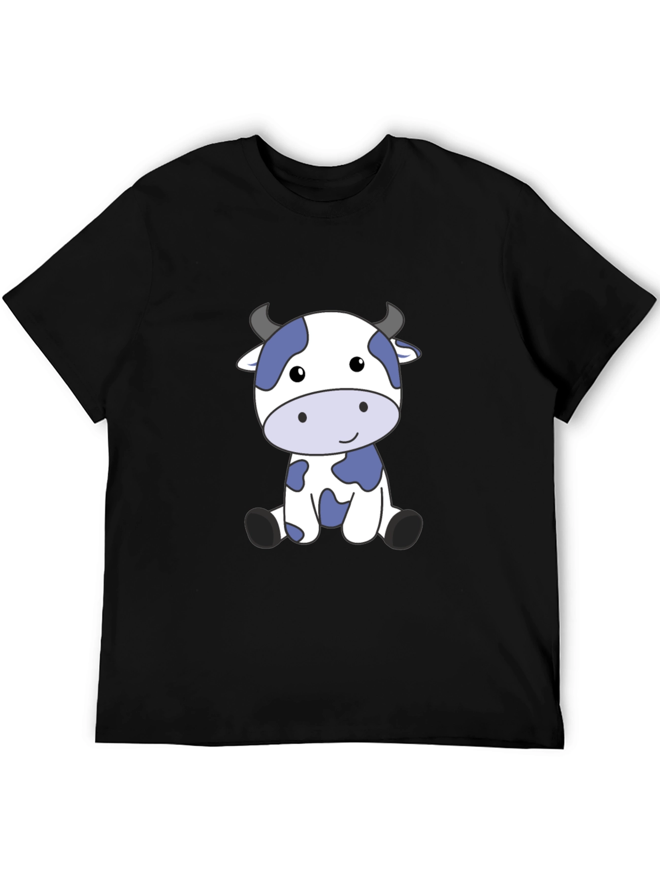 Cute Cow Graphic Tee - Soft Black T-Shirt