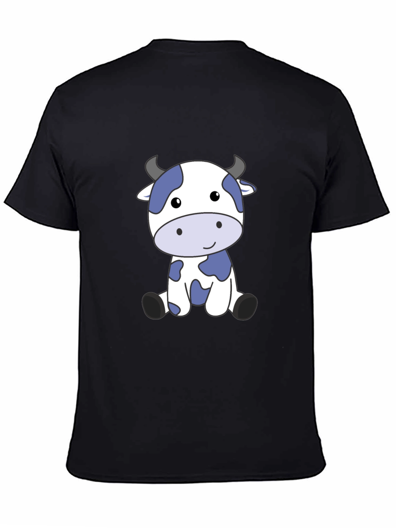 Cute Cow Graphic Tee - Soft Black T-Shirt