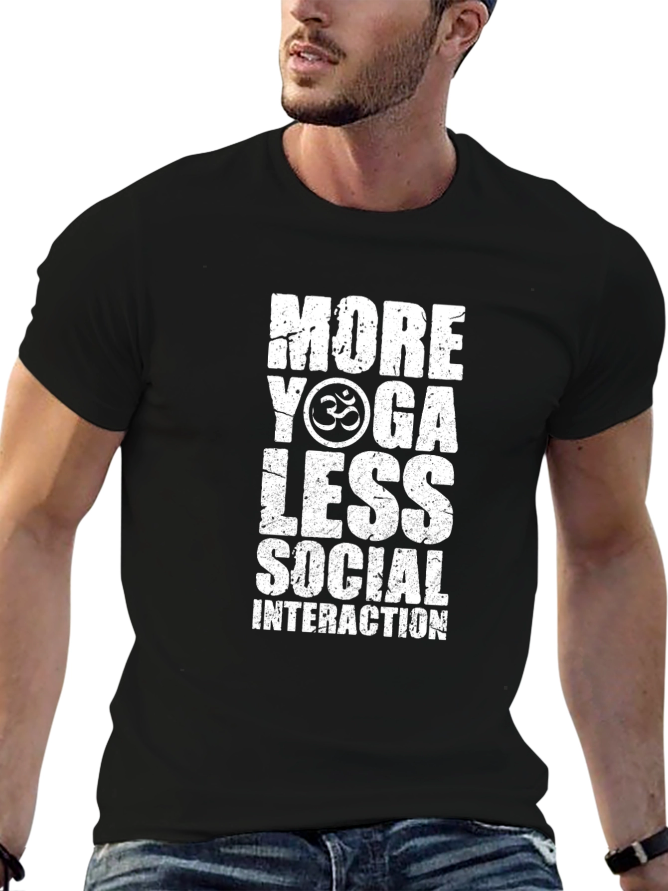 More Yoga Less Social Interaction Graphic T-Shirt