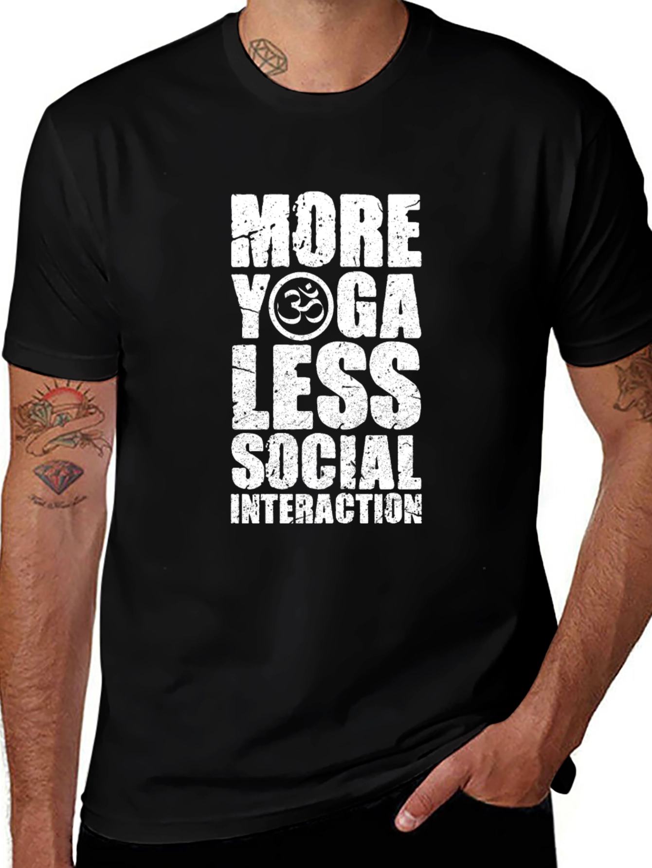 More Yoga Less Social Interaction Graphic T-Shirt