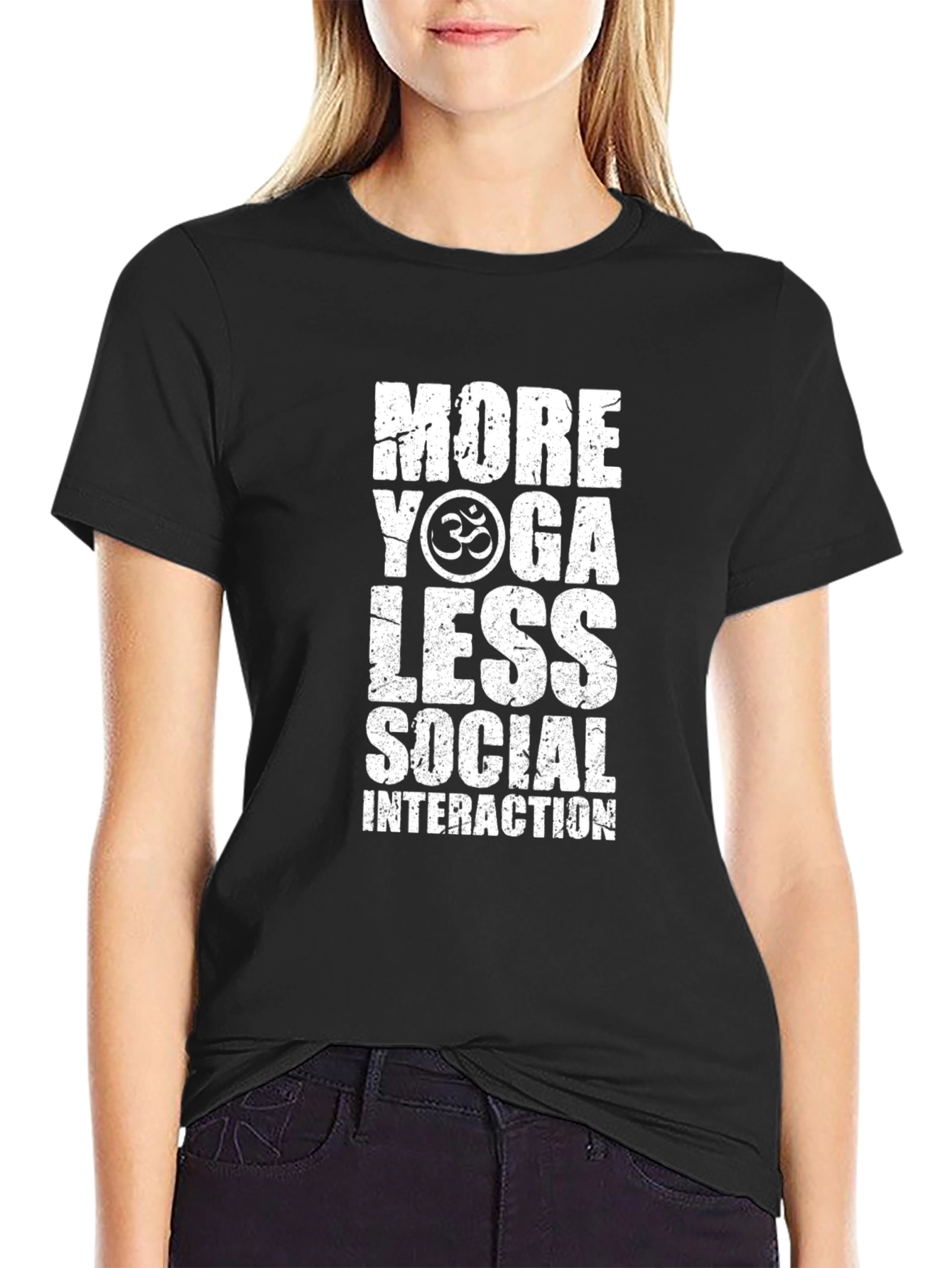 More Yoga Less Social Interaction Graphic T-Shirt