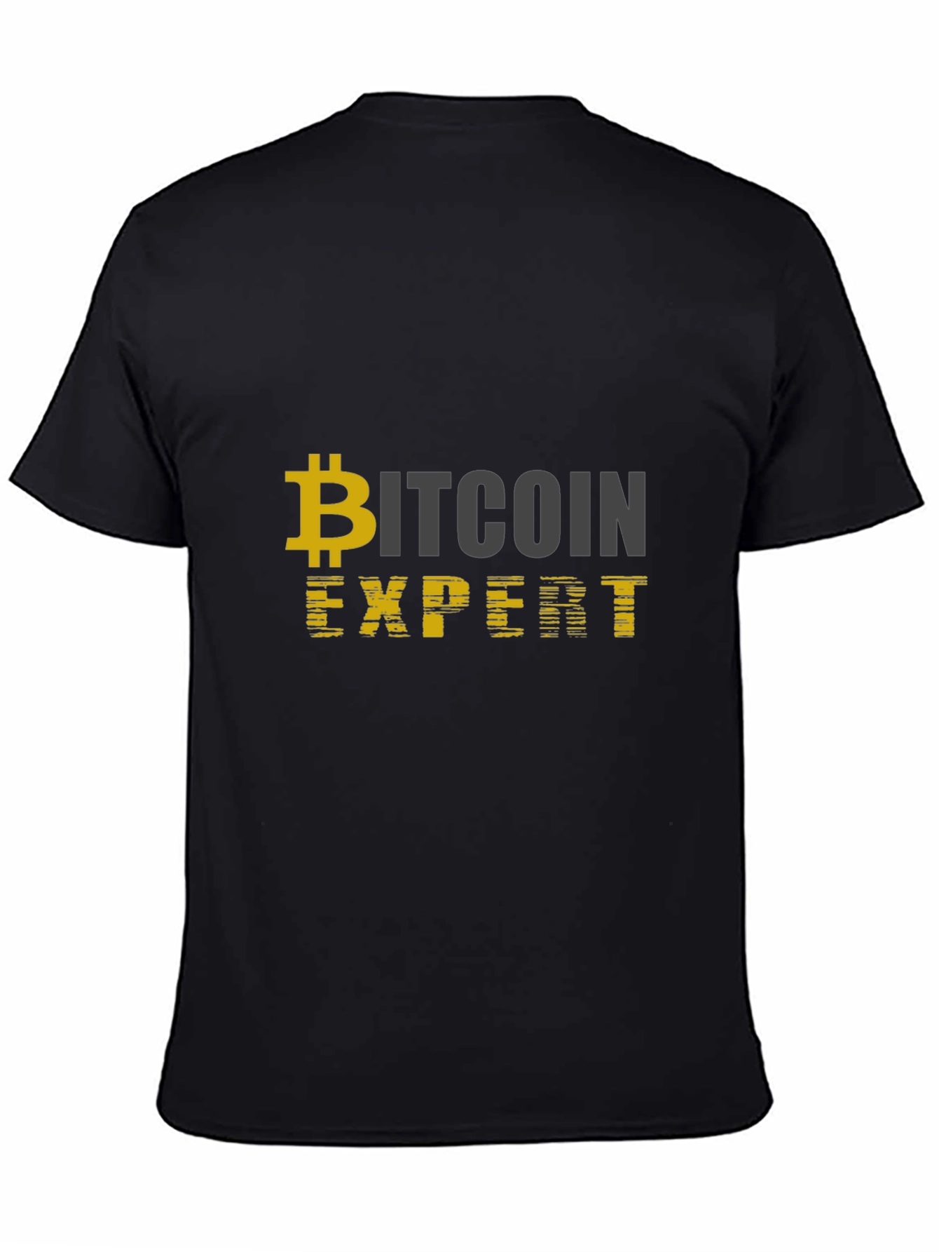 Bitcoin Expert Black T-Shirt Cryptocurrency Design