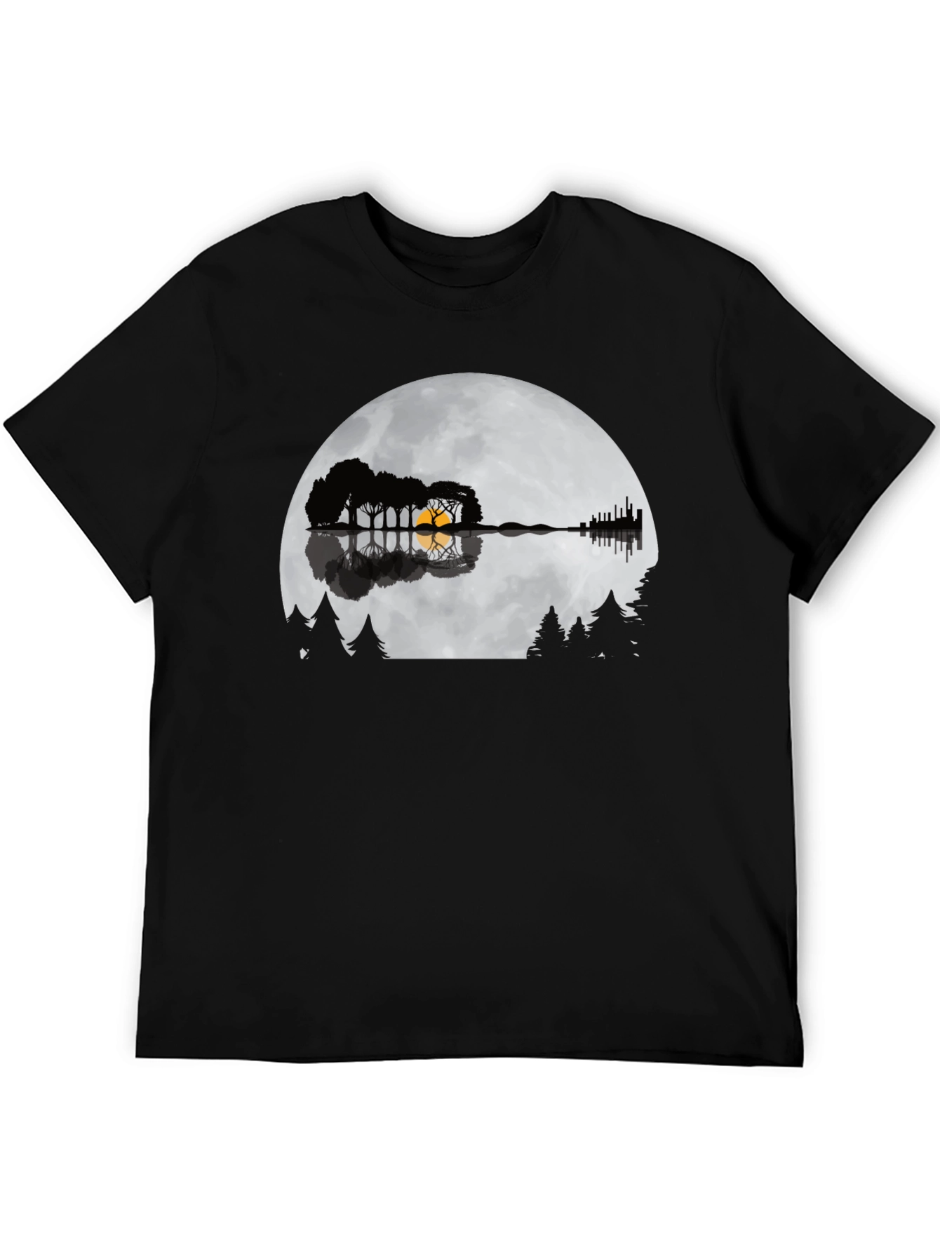 Guitar Lake Silhouette Tee - Music & Nature Shirt