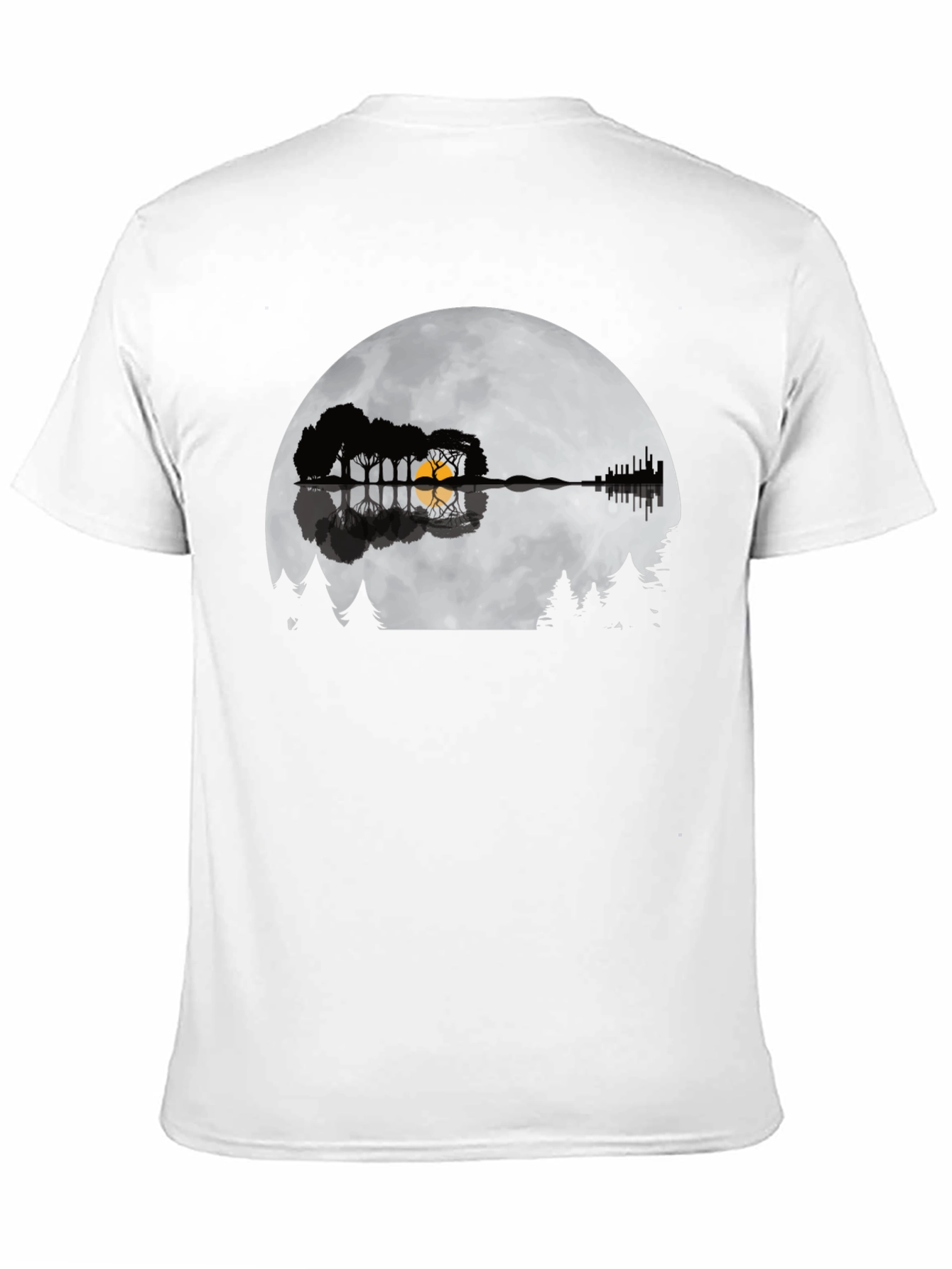 Guitar Lake Silhouette Tee - Music & Nature Shirt