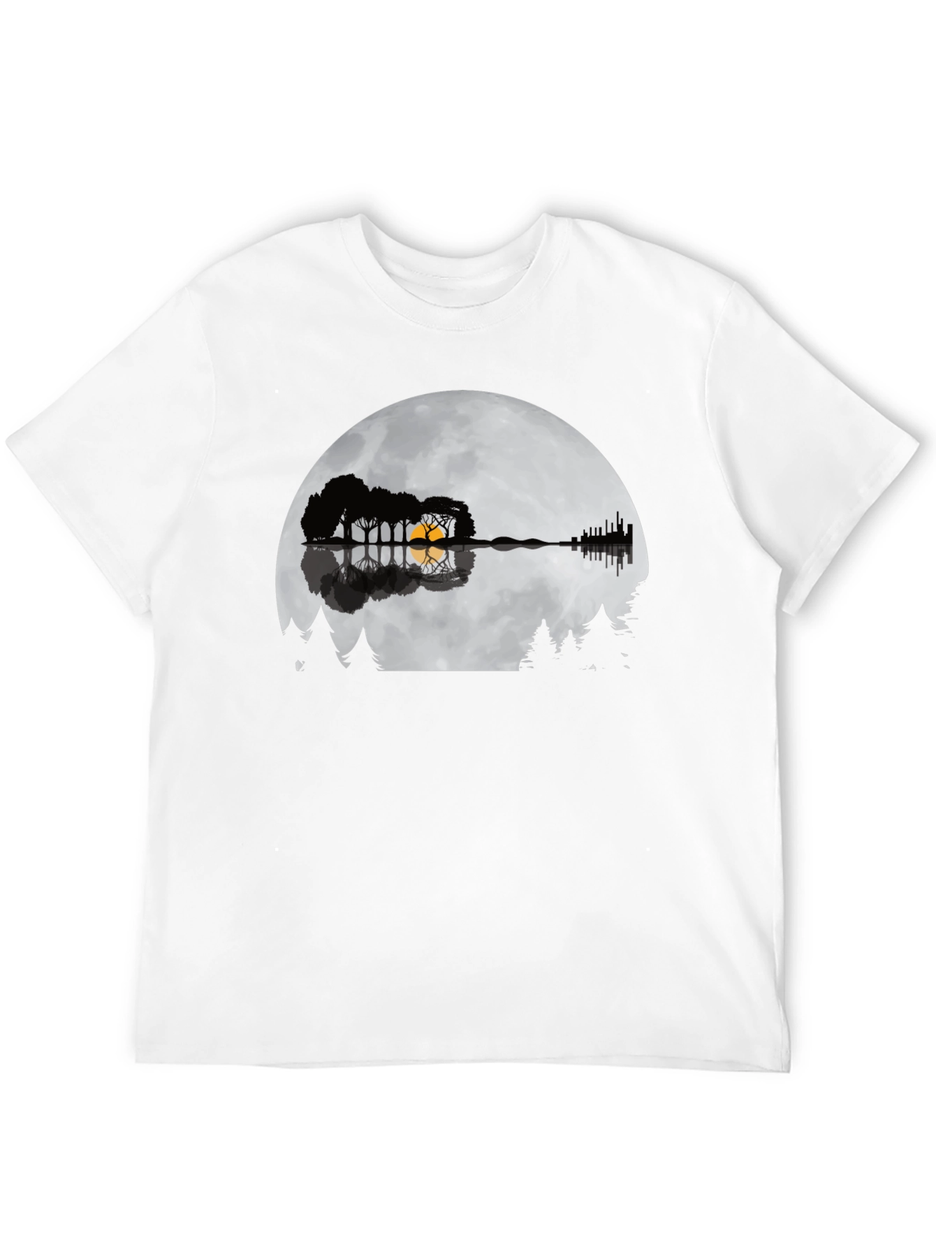 Guitar Lake Silhouette Tee - Music & Nature Shirt