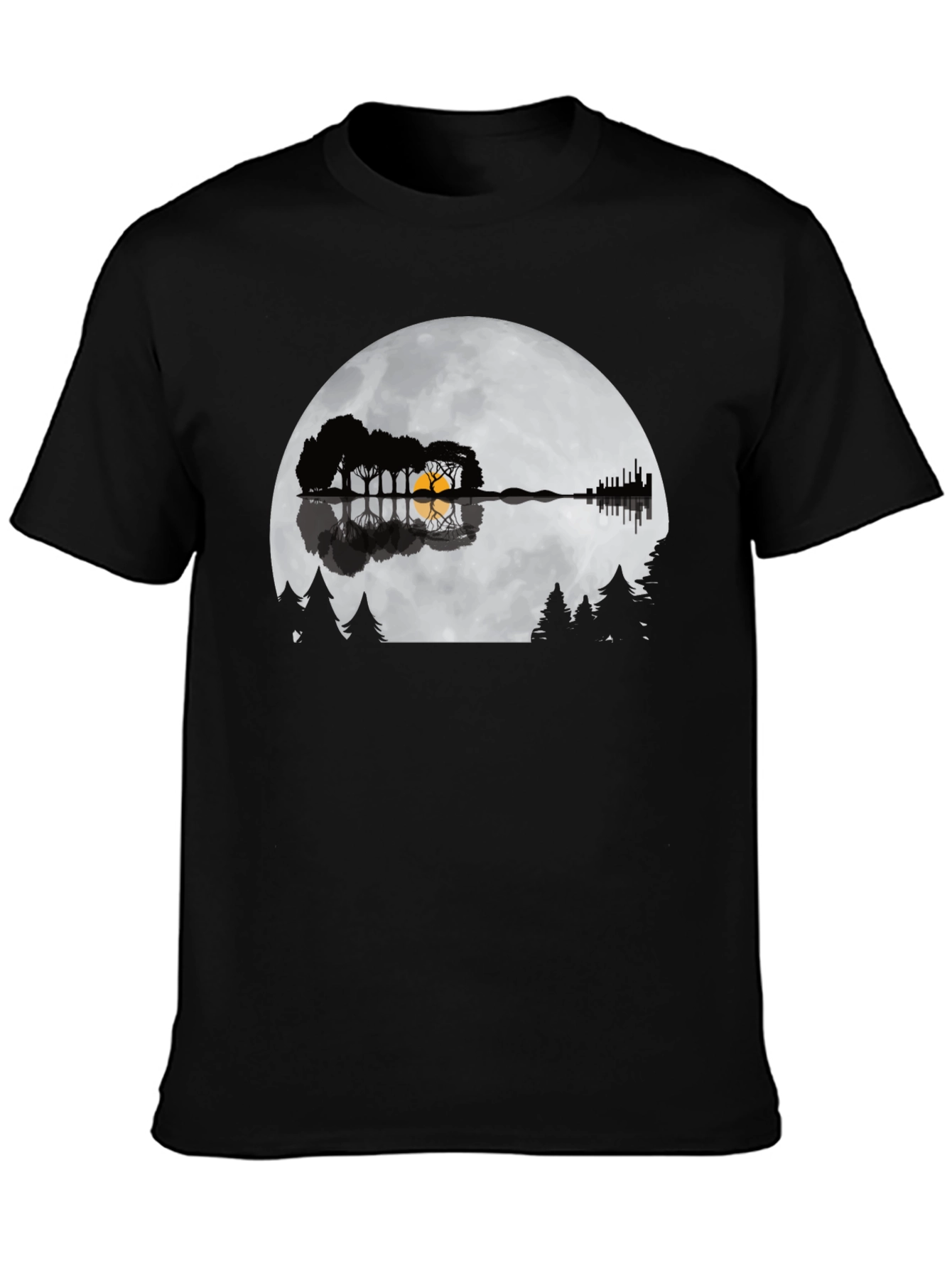 Guitar Lake Silhouette Tee - Music & Nature Shirt
