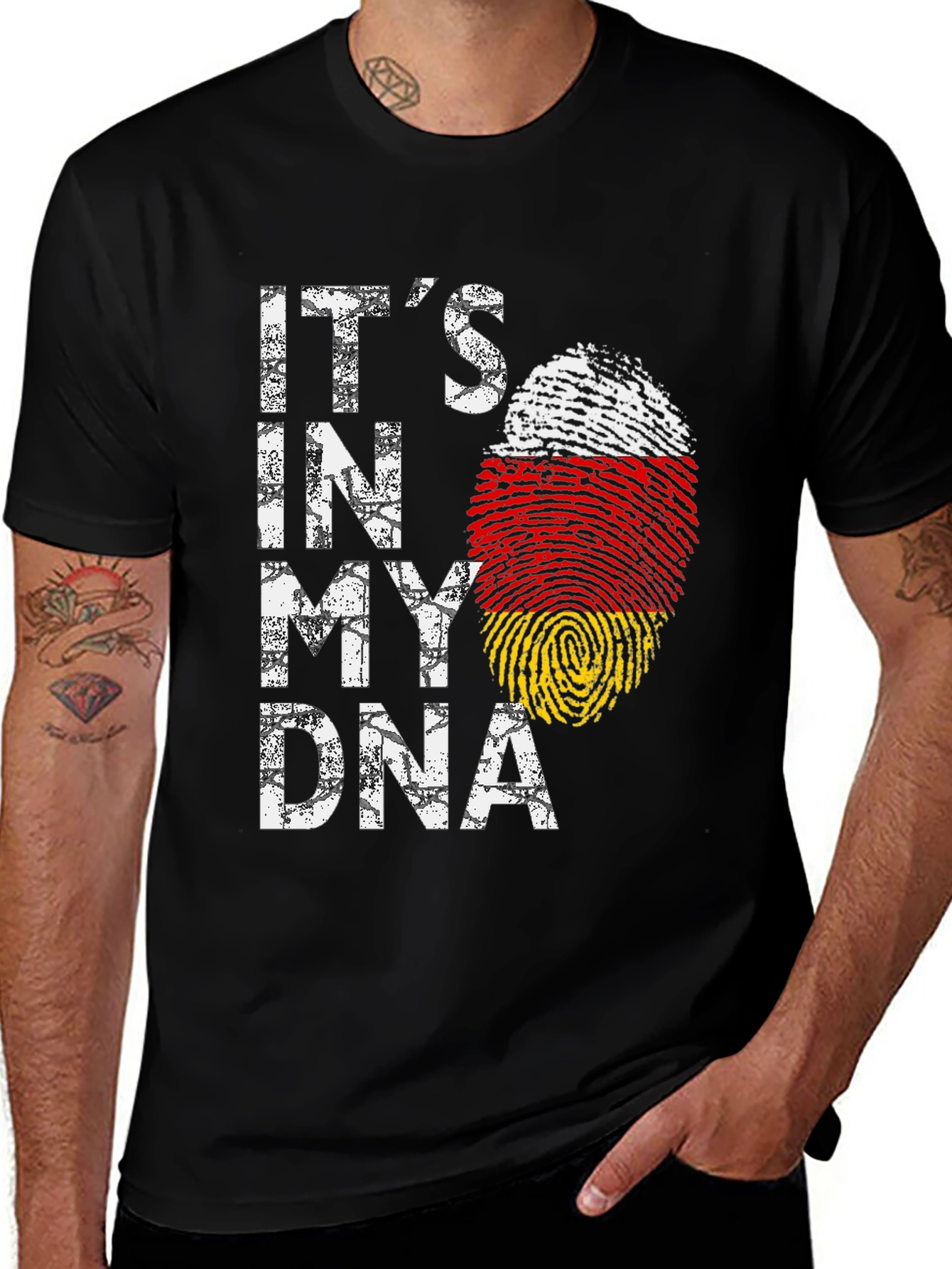 Its In My DNA - German Flag Fingerprint T-Shirt