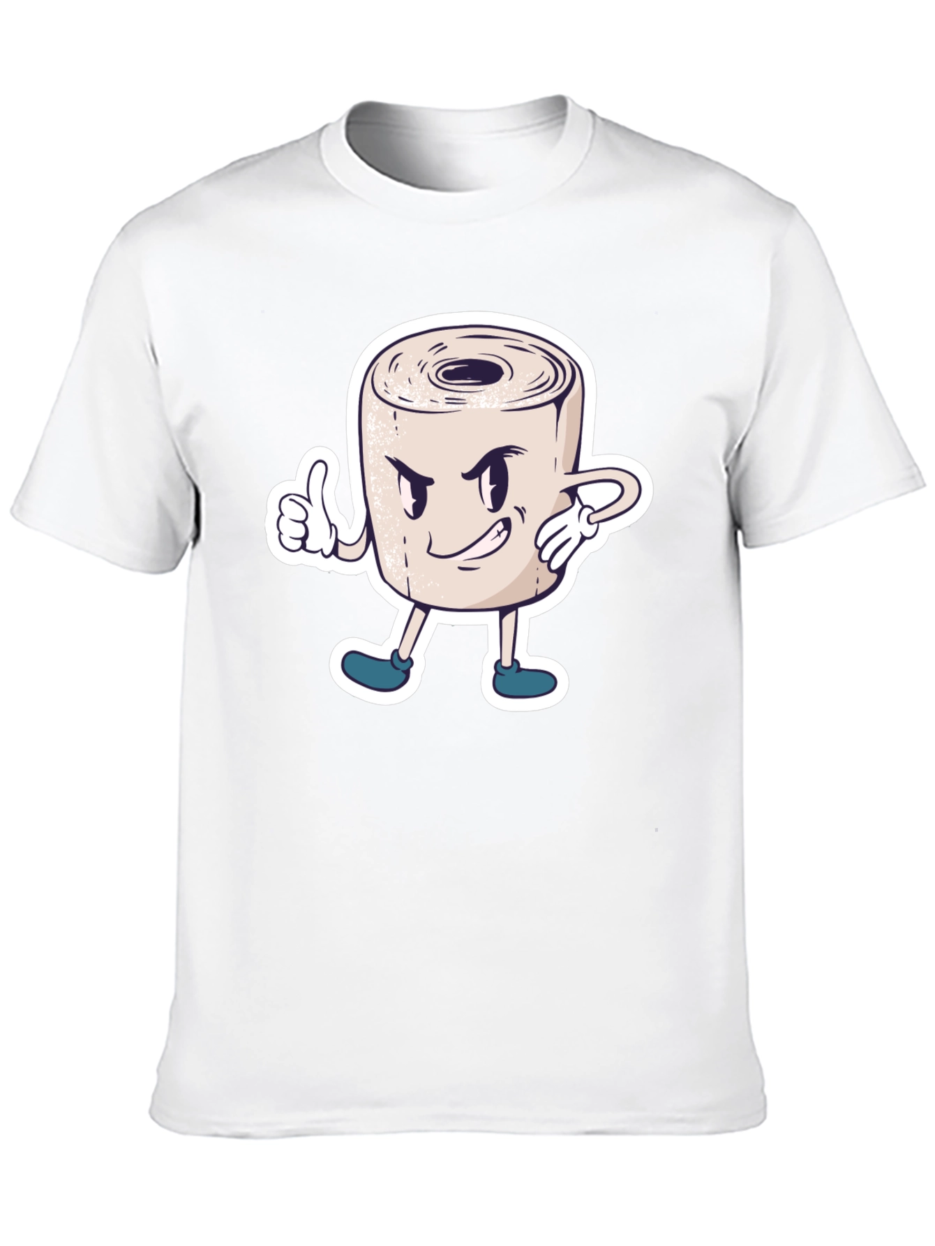Toilet Paper Roll Cartoon Graphic T-Shirt