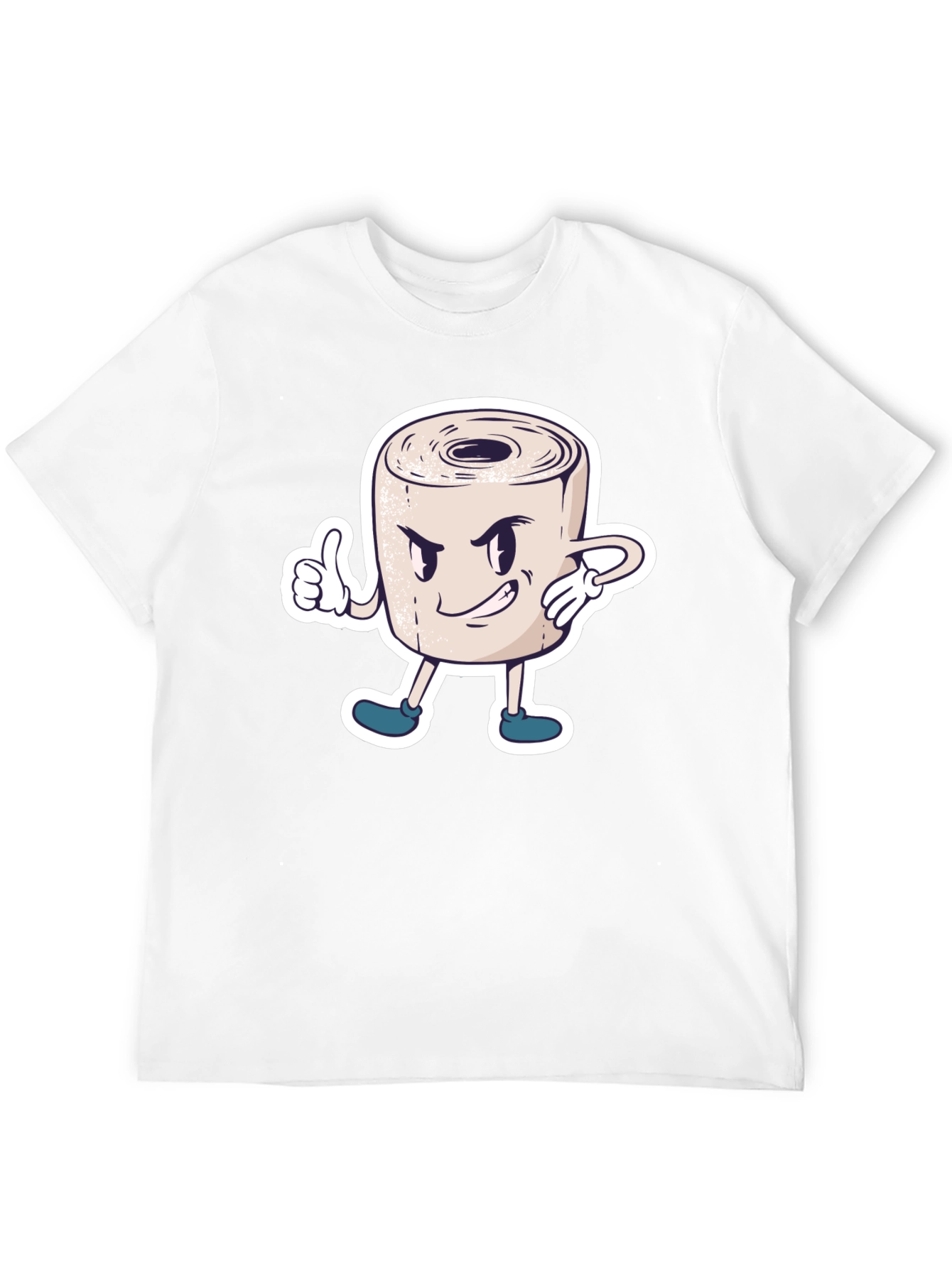Toilet Paper Roll Cartoon Graphic T-Shirt