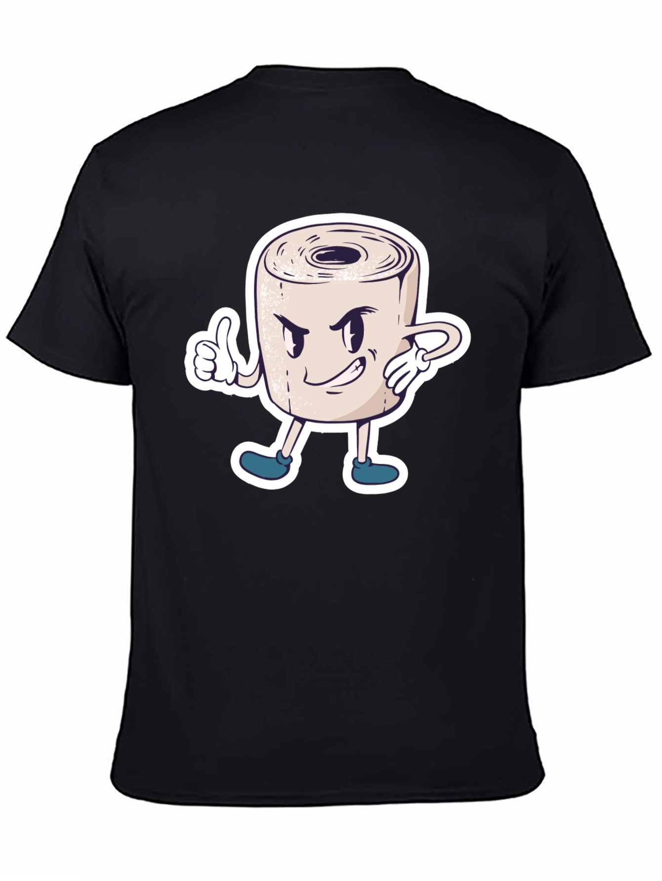 Toilet Paper Roll Cartoon Graphic T-Shirt