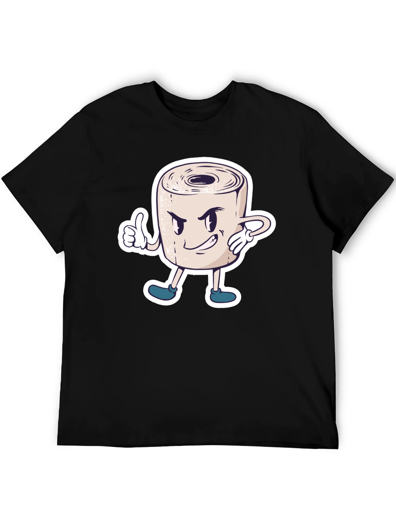 Toilet Paper Roll Cartoon Graphic T-Shirt