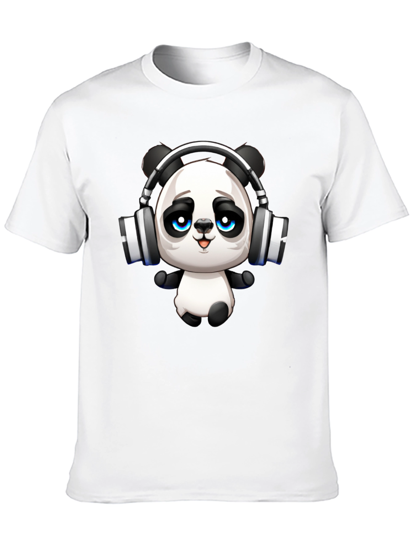 Cool Panda with Headphones Graphic T-Shirt