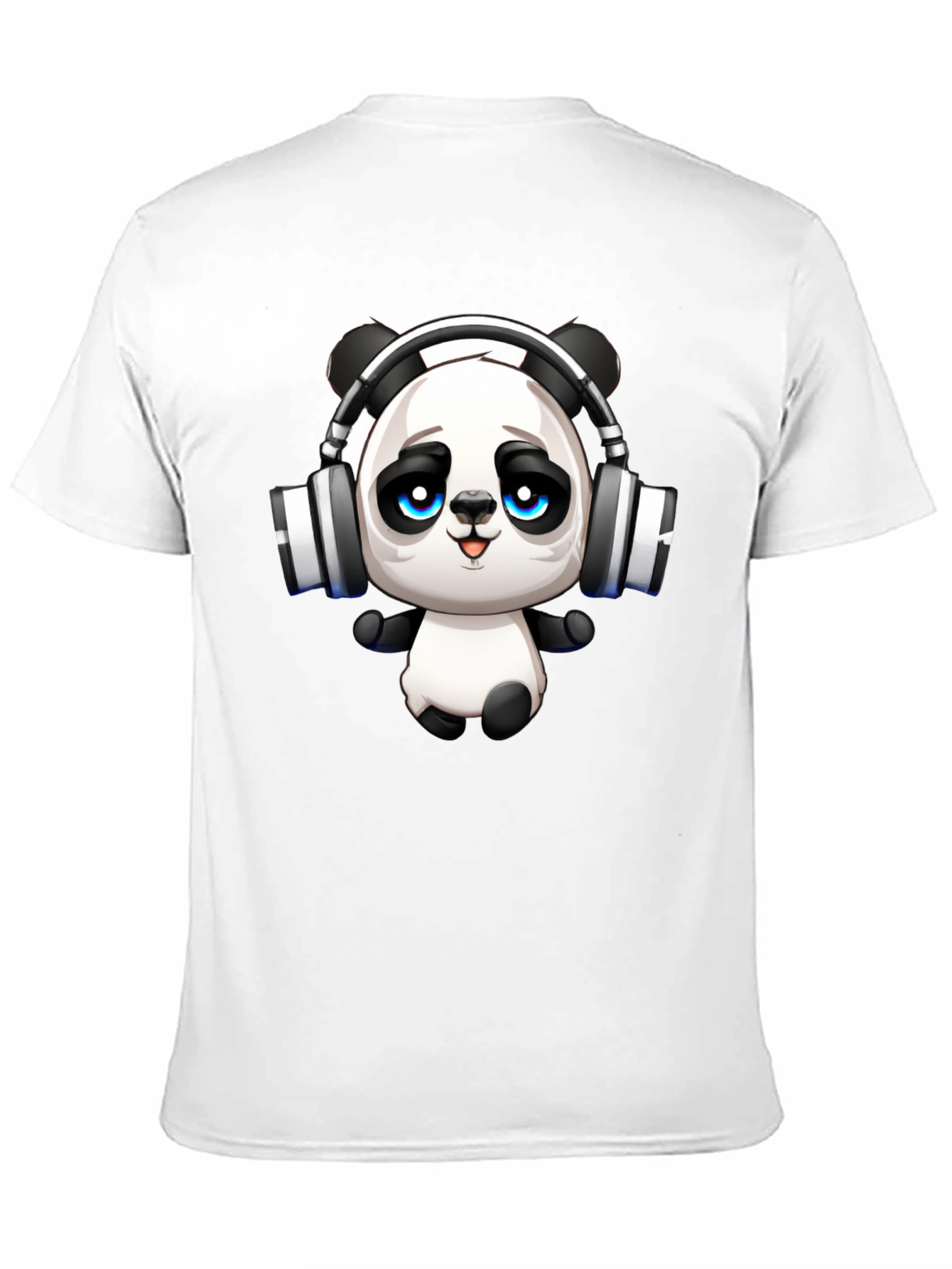 Cool Panda with Headphones Graphic T-Shirt
