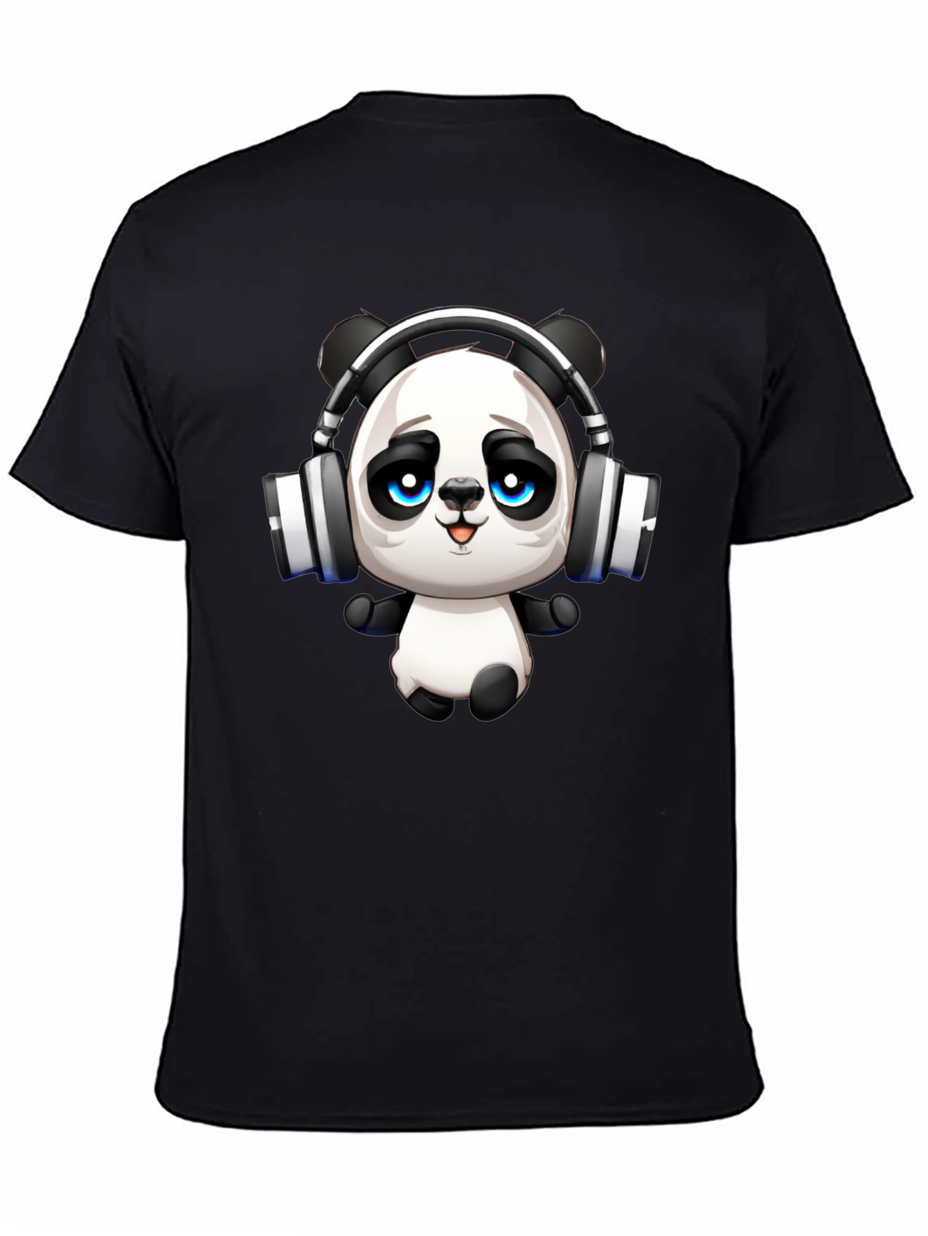 Cool Panda with Headphones Graphic T-Shirt