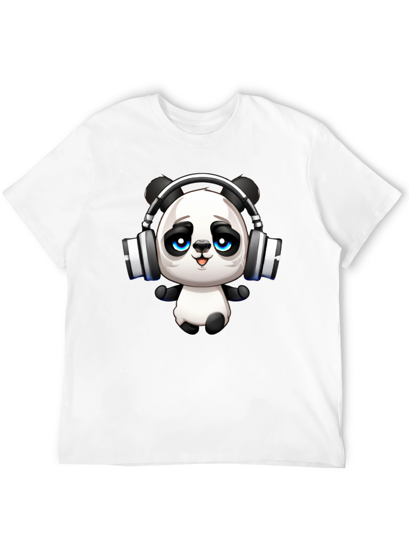 Cool Panda with Headphones Graphic T-Shirt
