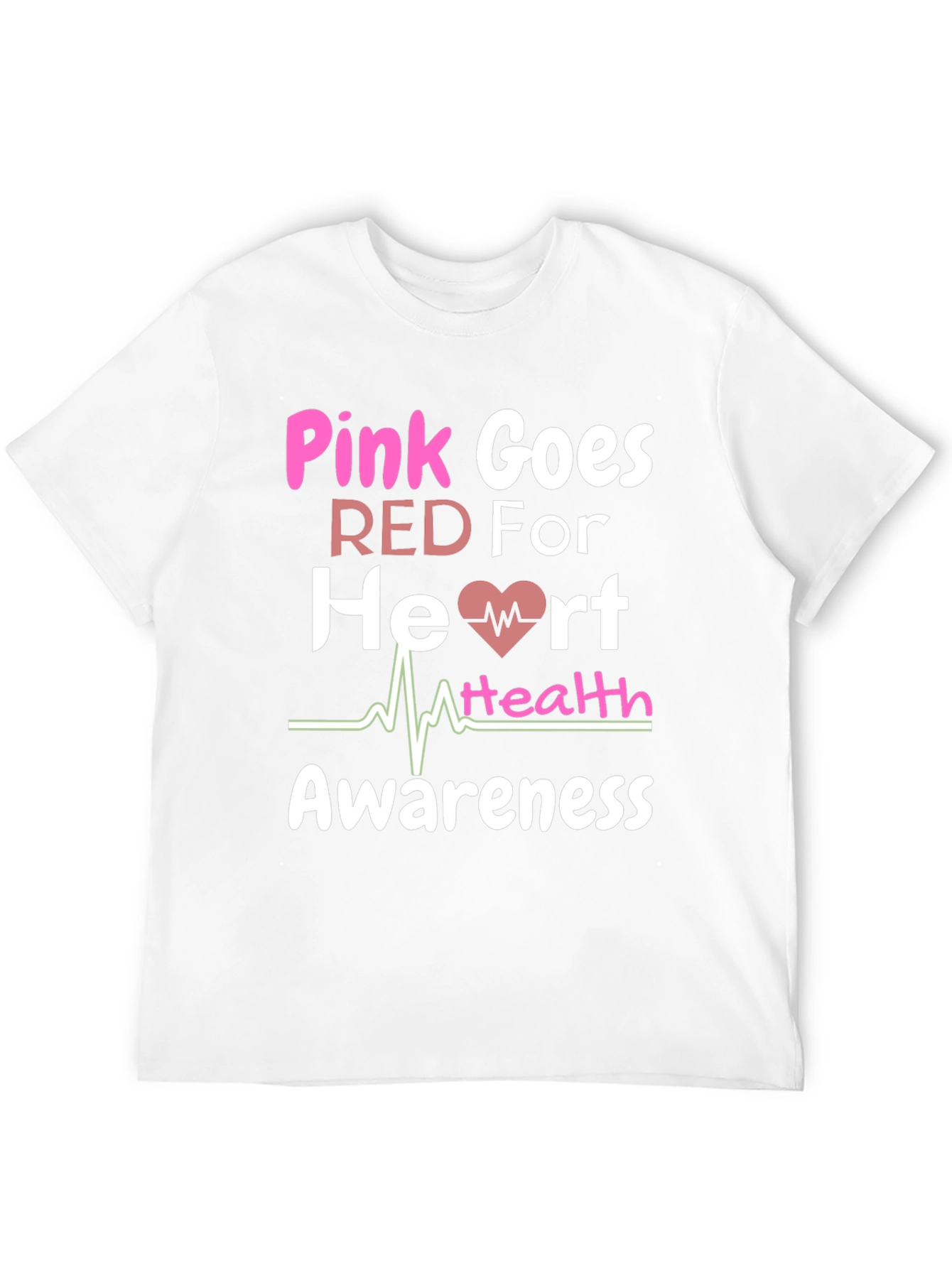 Pink Goes Red Heart Health Awareness T-Shirt
