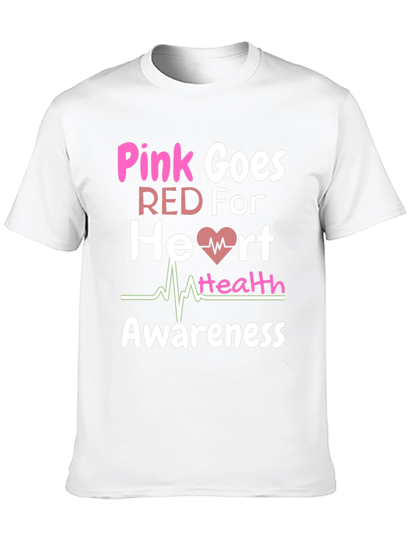Pink Goes Red Heart Health Awareness T-Shirt