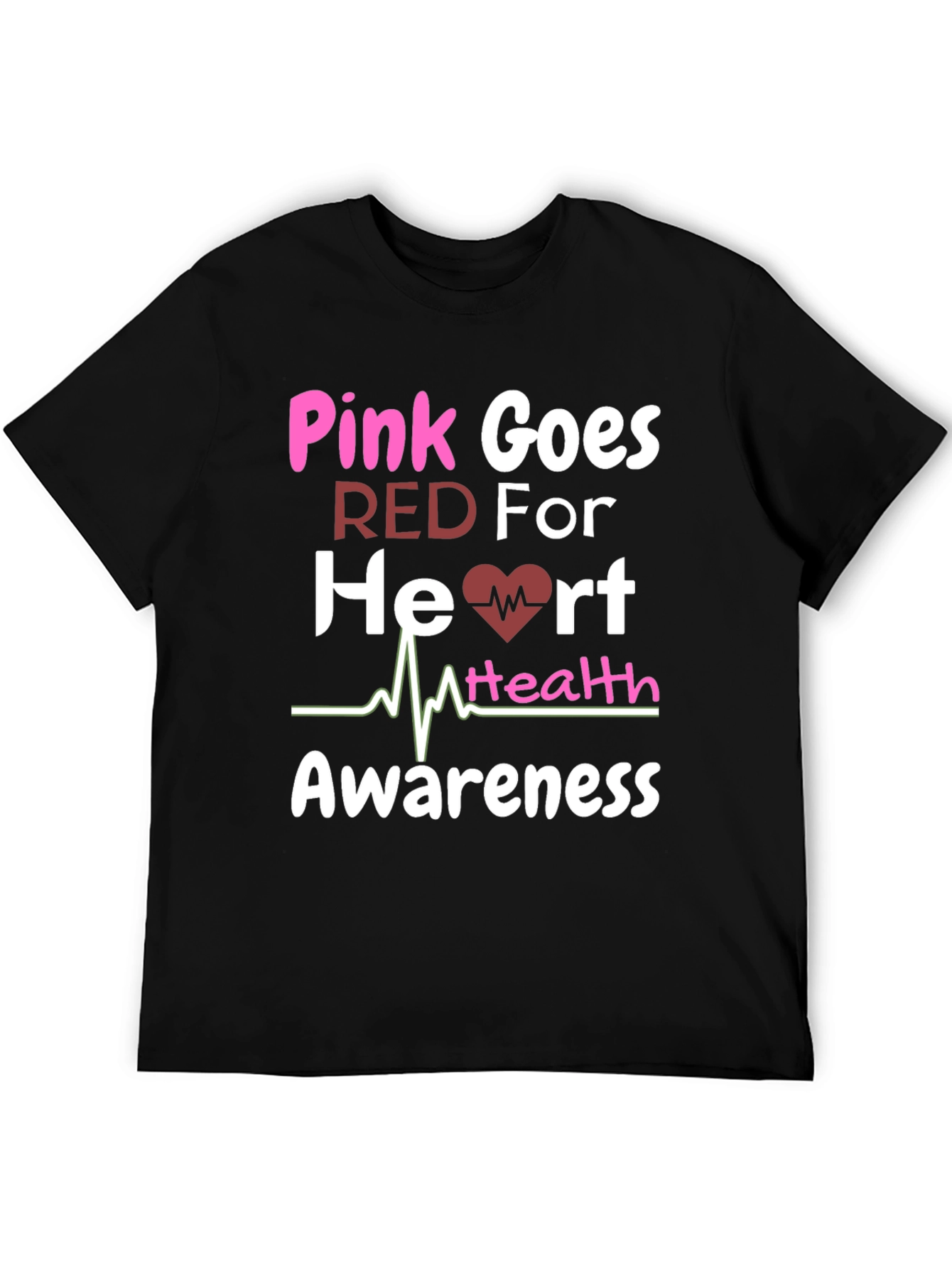 Pink Goes Red Heart Health Awareness T-Shirt