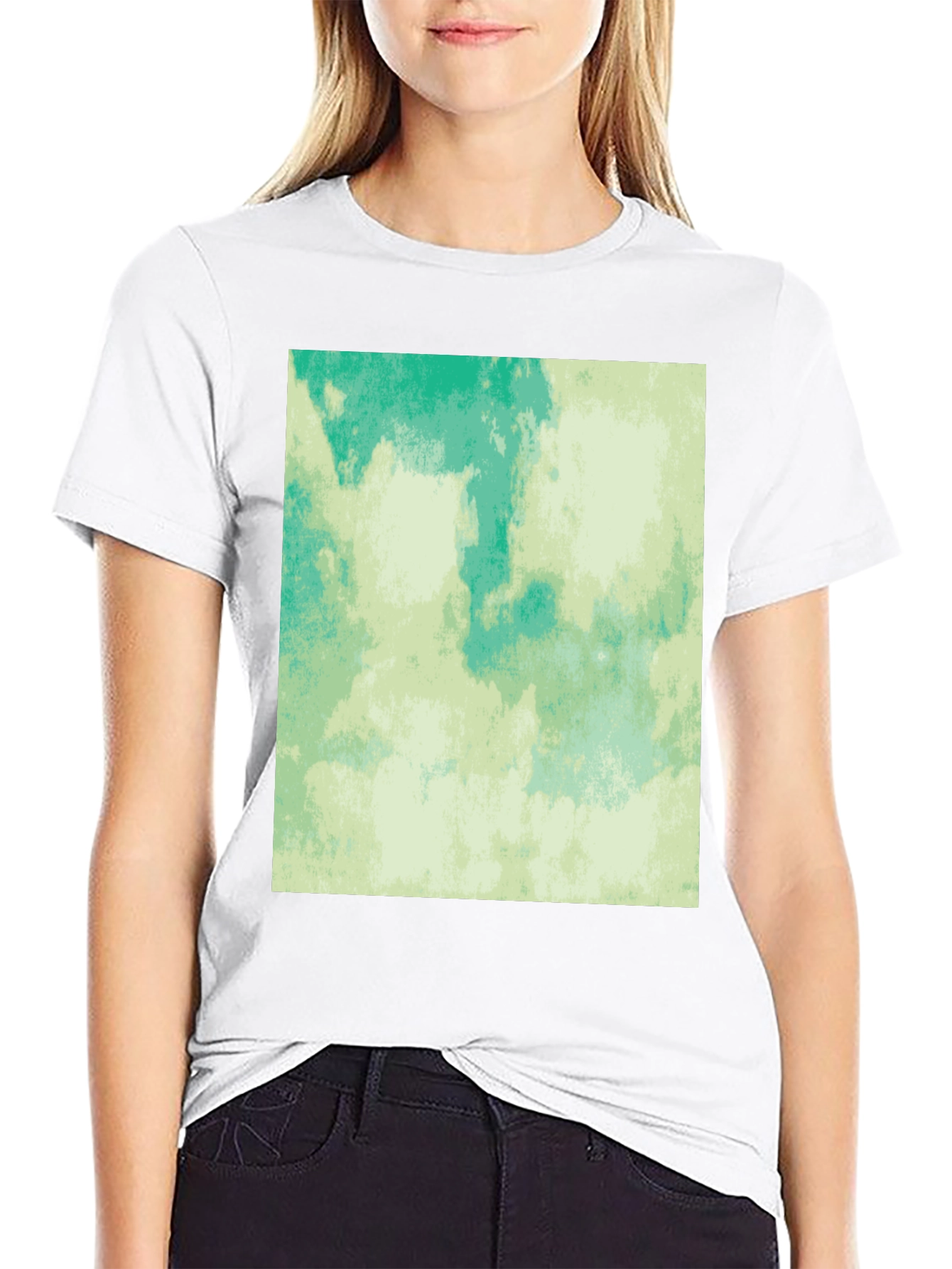 Abstract Aqua Green Graphic Tee