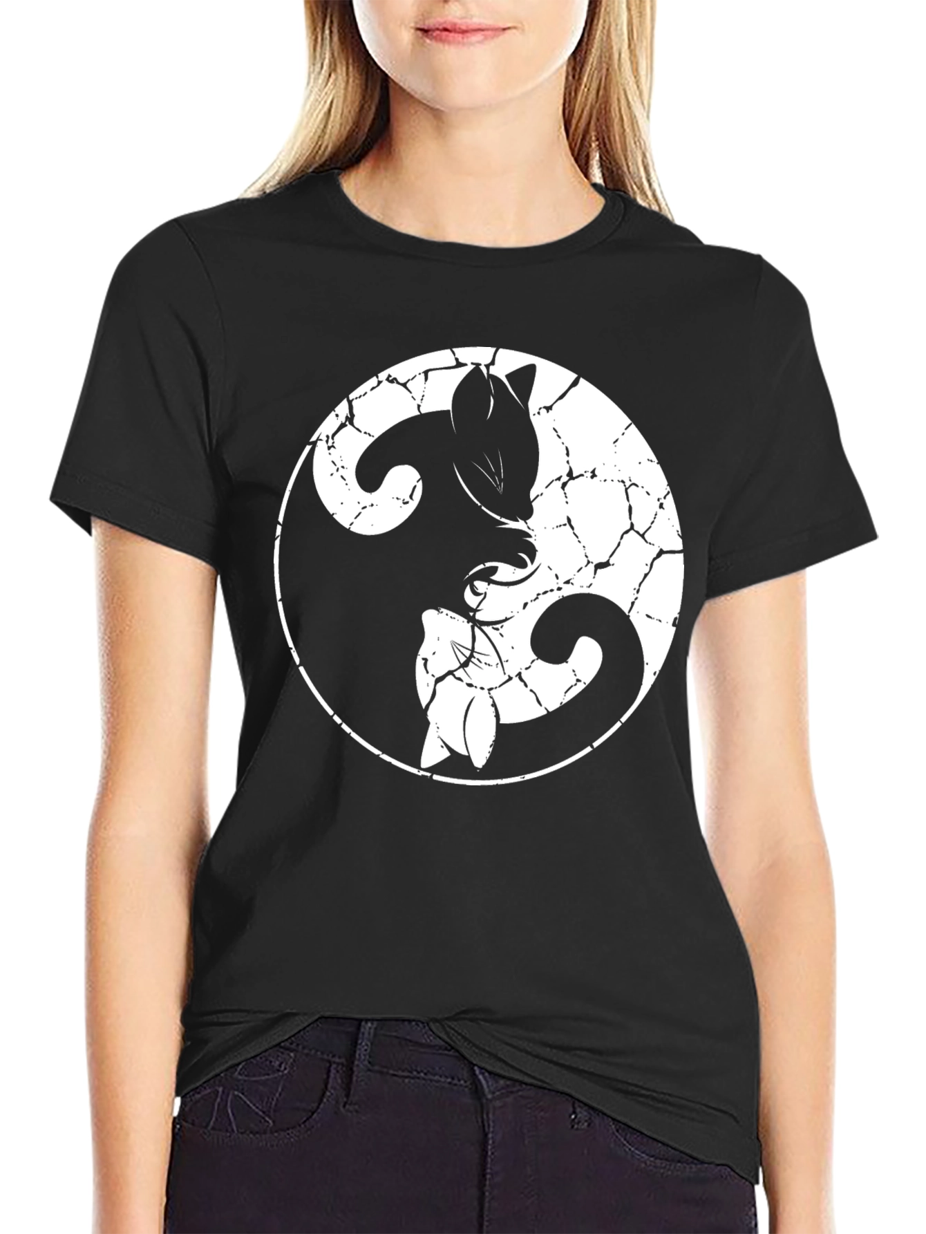 Yin Yang Cats T-Shirt - Balance and Style