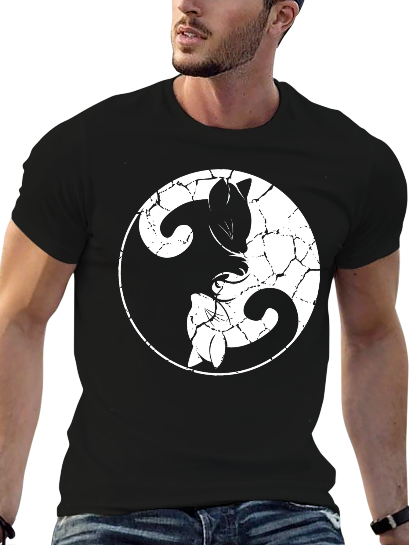 Yin Yang Cats T-Shirt - Balance and Style